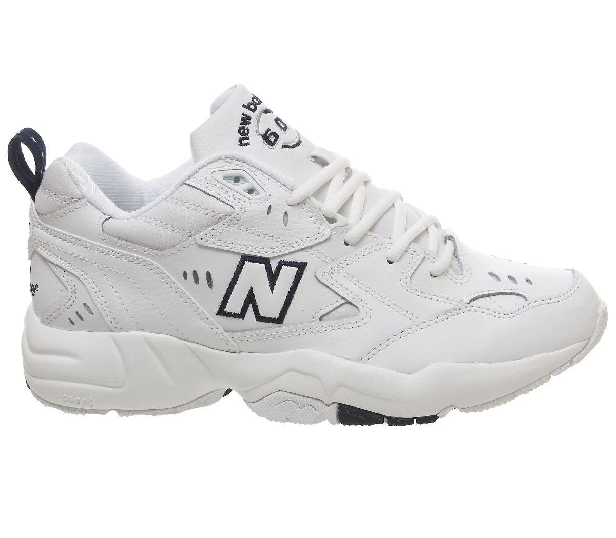new balance white & navy 608 trainers