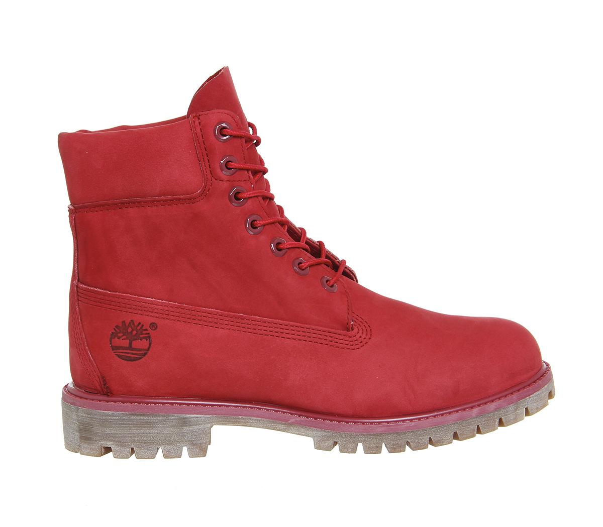 red timberland field boots