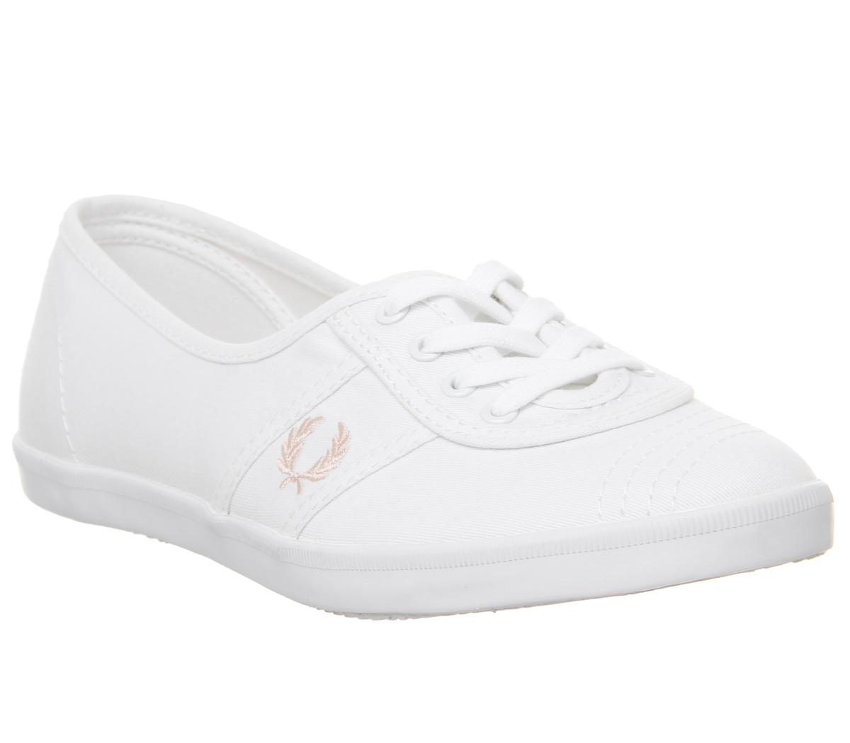 fred perry white & gold aubrey trainers