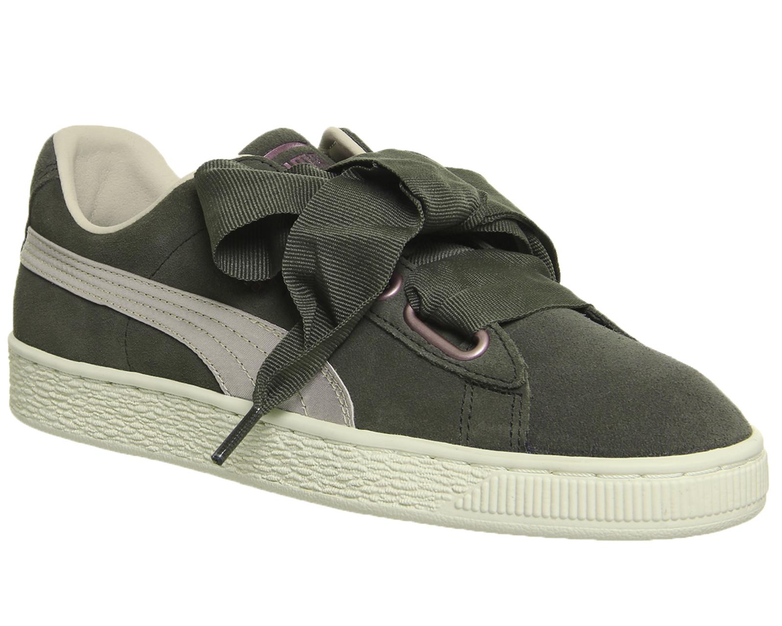PUMA Suede Heart Olive Night Pink Tint Rose Gold - 5 Uk in Green - Lyst