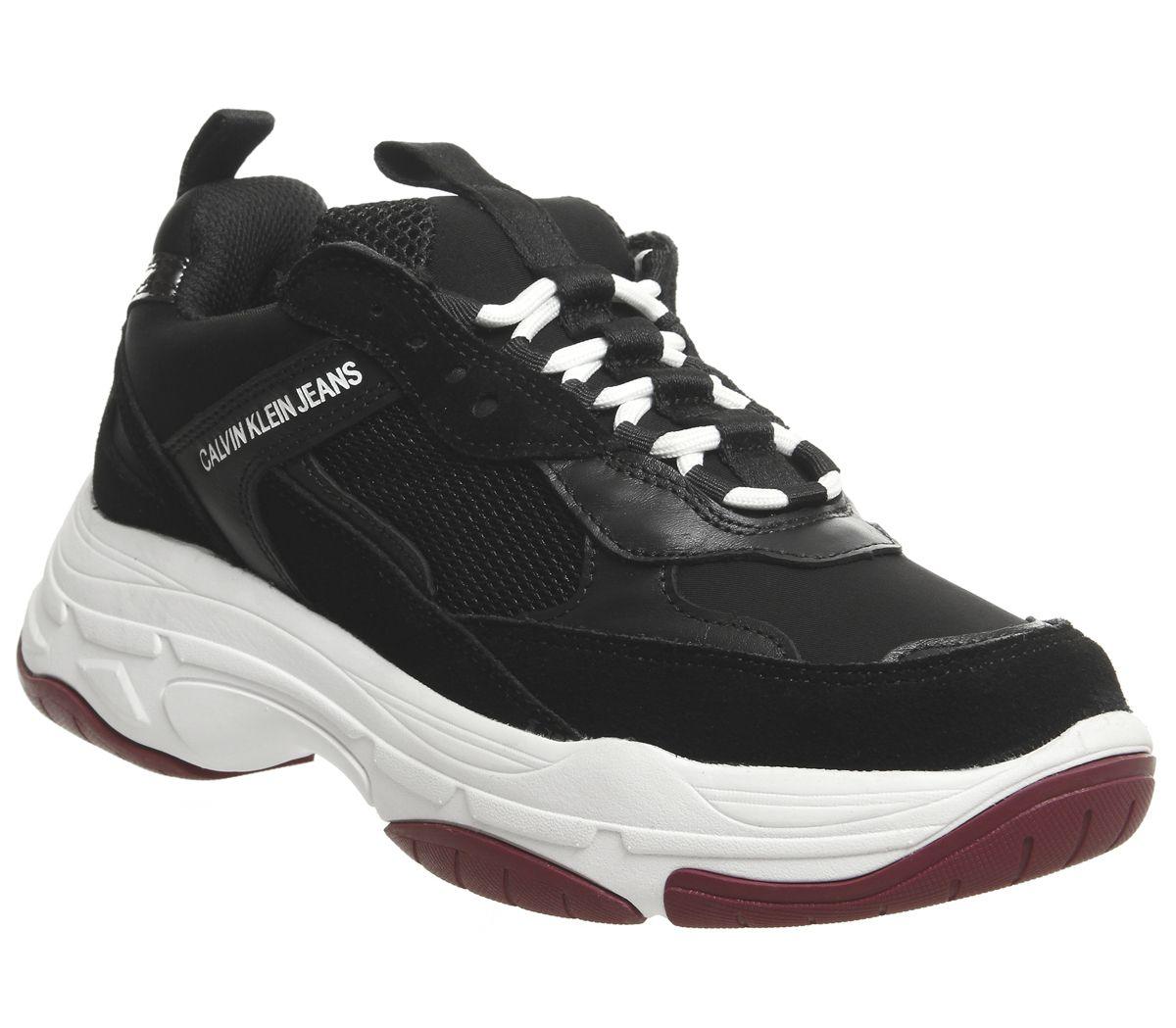 calvin klein marvin chunky sole trainers in white