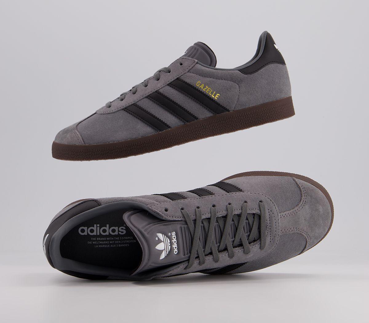 gazelle trainers grey black gum