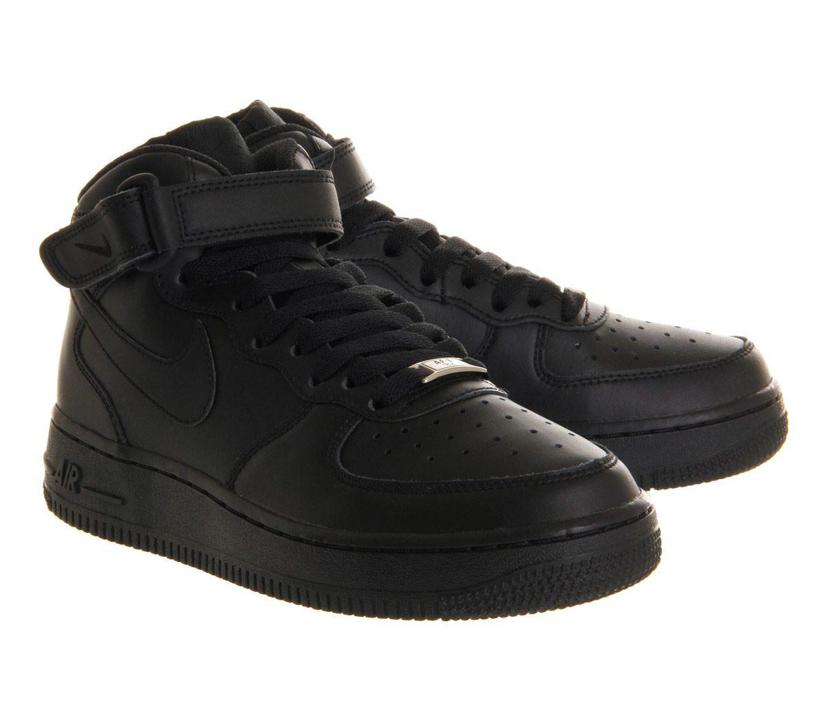 Nike Air Force Mid '07 Leather High-Top Sneakers in Black - Lyst
