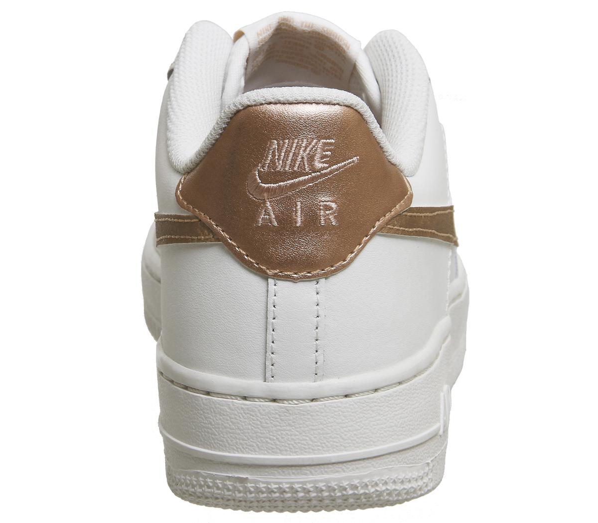 nike air force 1 trainers white metallic rose gold