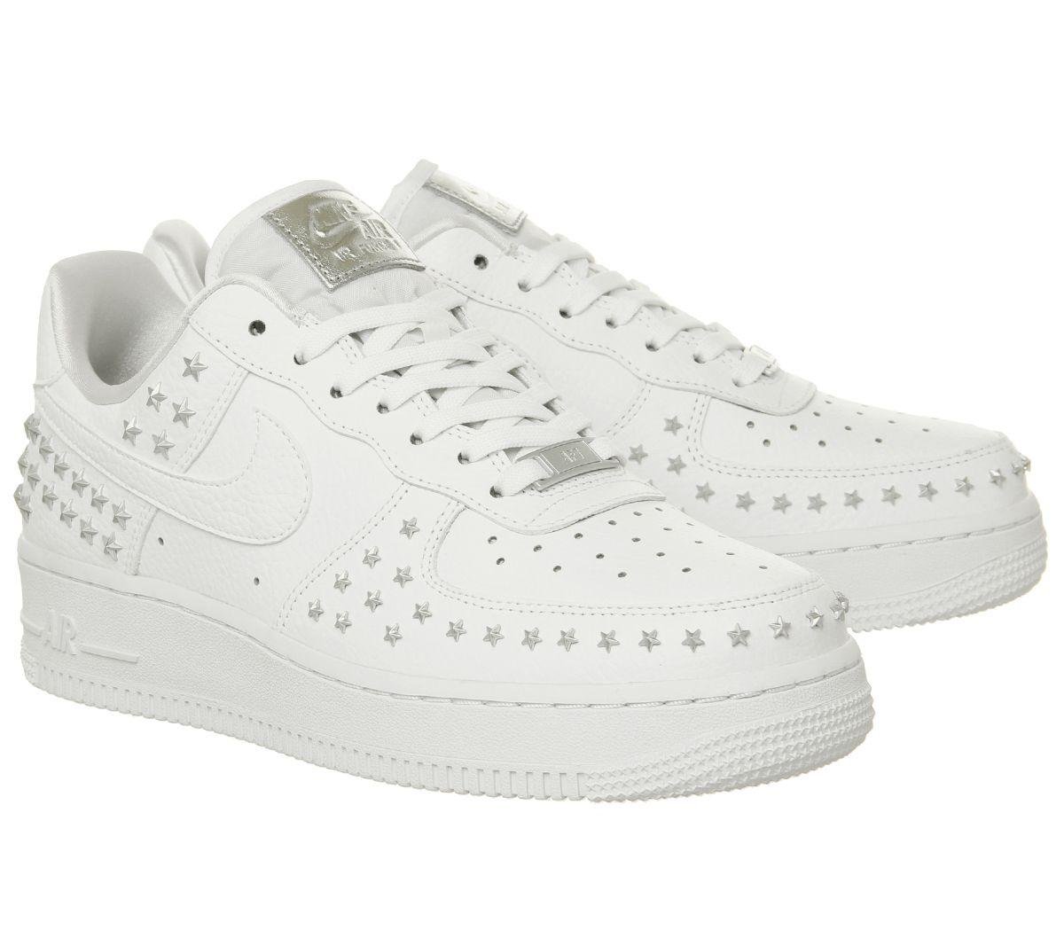 nike white studded air force 1 trainers