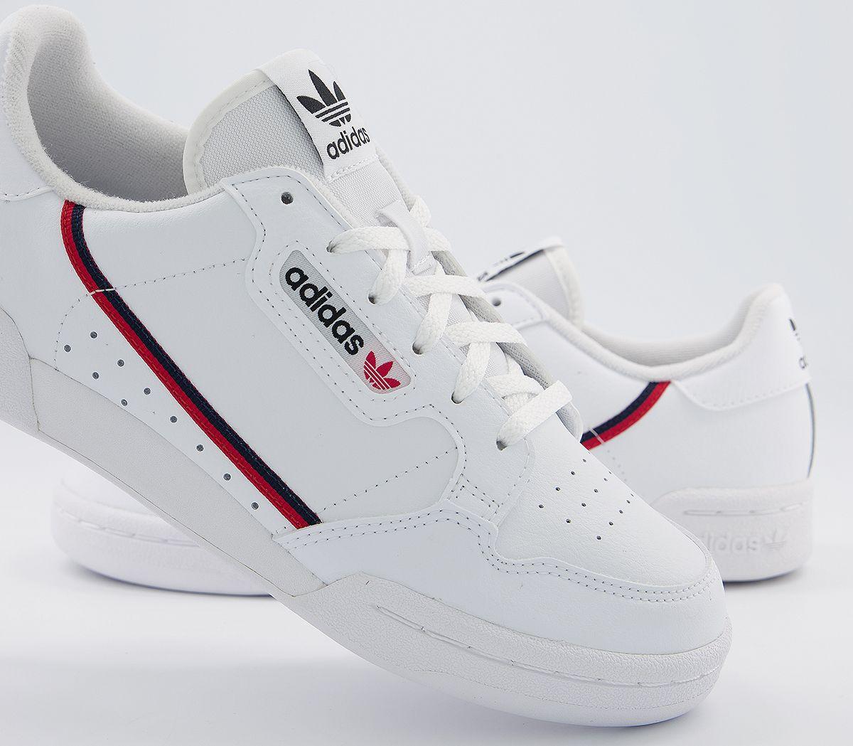 80s continental trainers white white scarlet navy