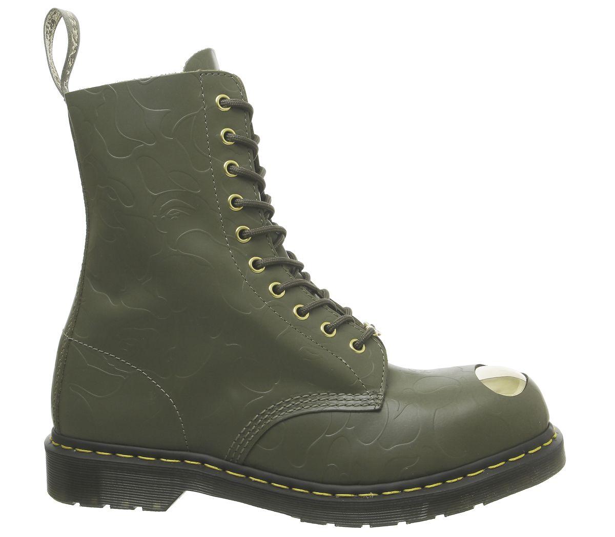 Dr. Martens Leather Bape X Dr.martens Abc 10 Hole Steel Toe Cap Boot in