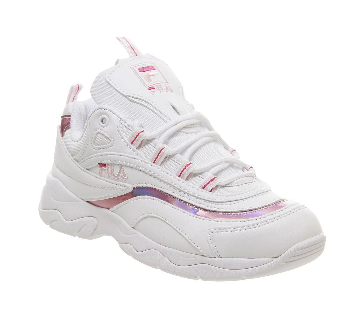 fila ray trainers white heavenly pink purple