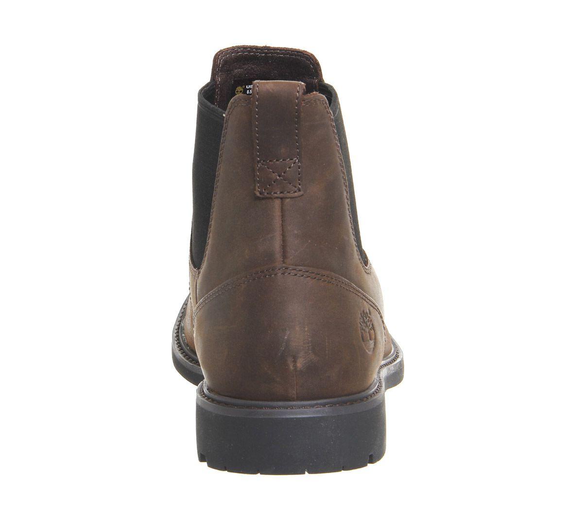 timberland stormbuck chelsea boots dark brown leather
