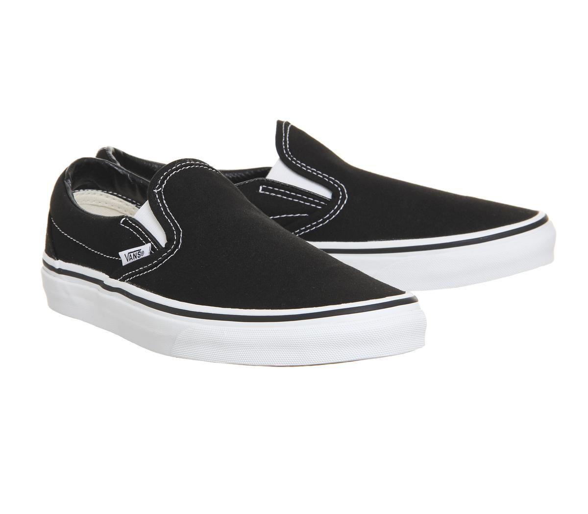 vans classic slip on trainers in black and white