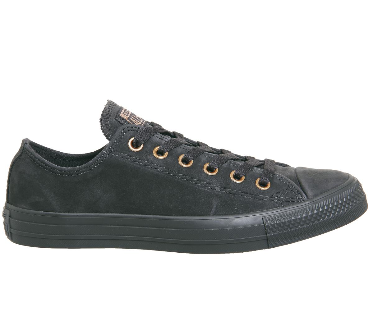 converse all star low leather almost black rose gold exclusive