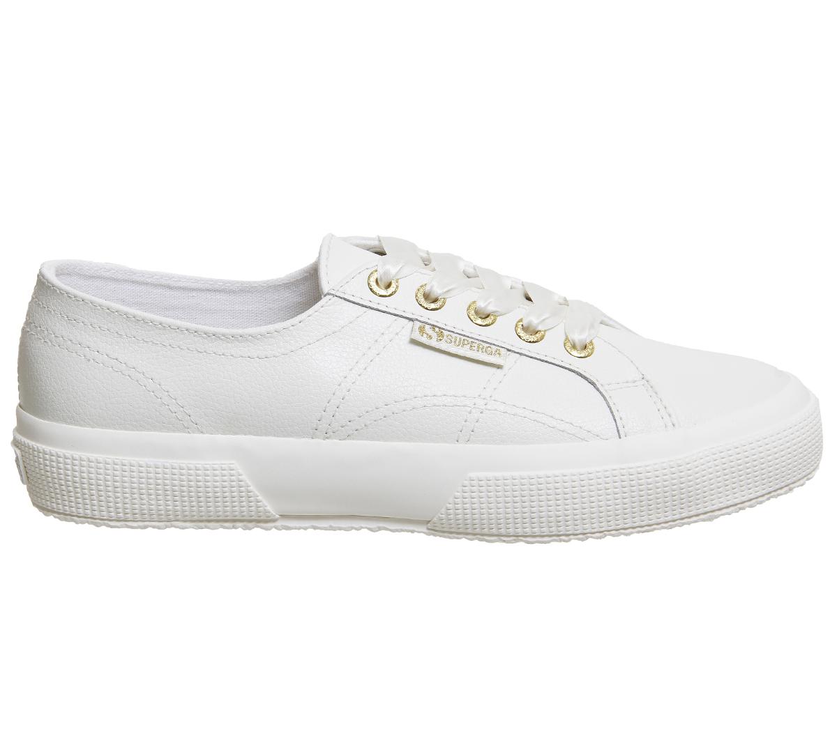 superga 2750 leather trainers in white