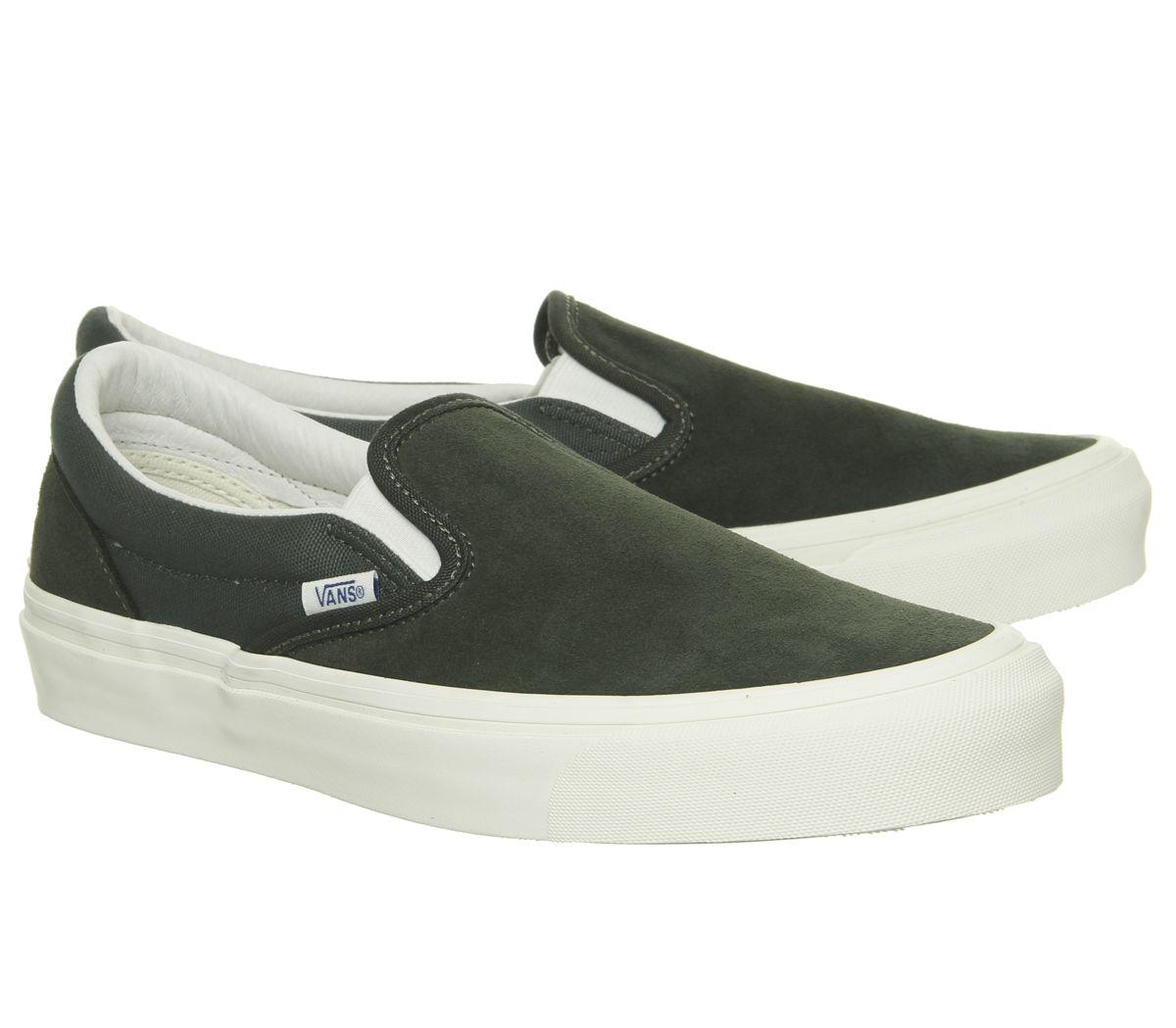 forest green slip on vans