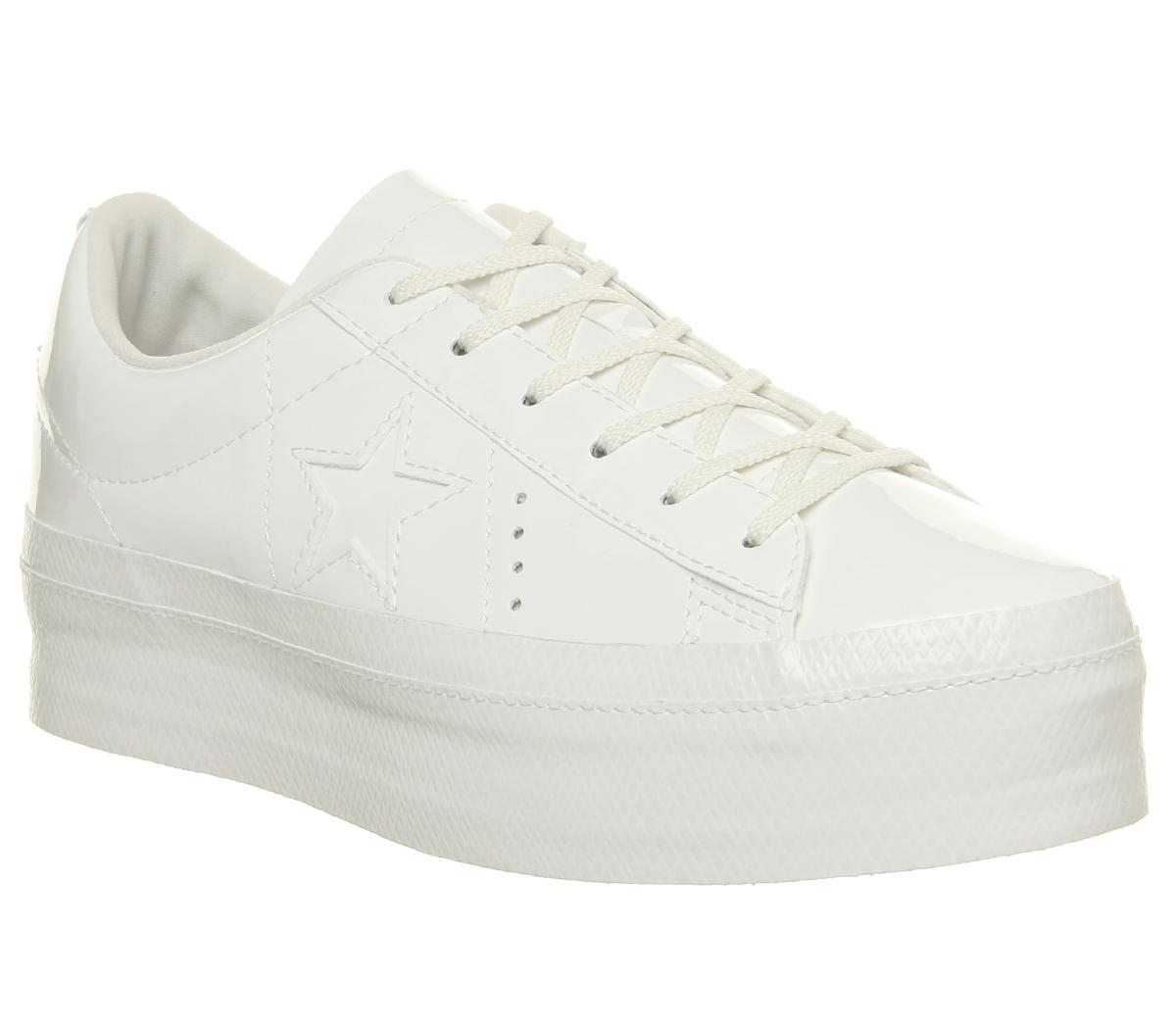 white platform converse one star