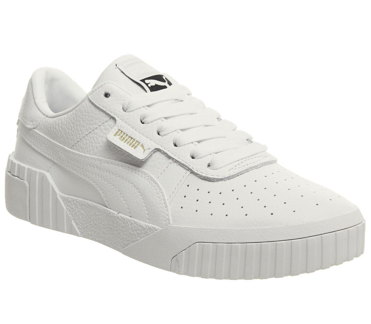 puma white cali leather trainers