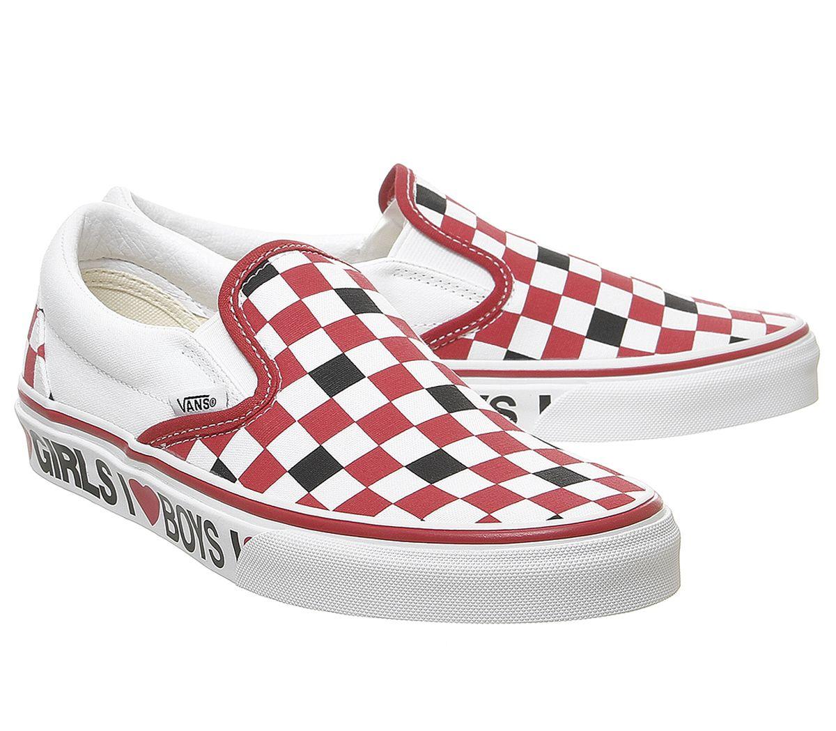 Vans Rubber Classic Slip On Trainers in Red - Lyst