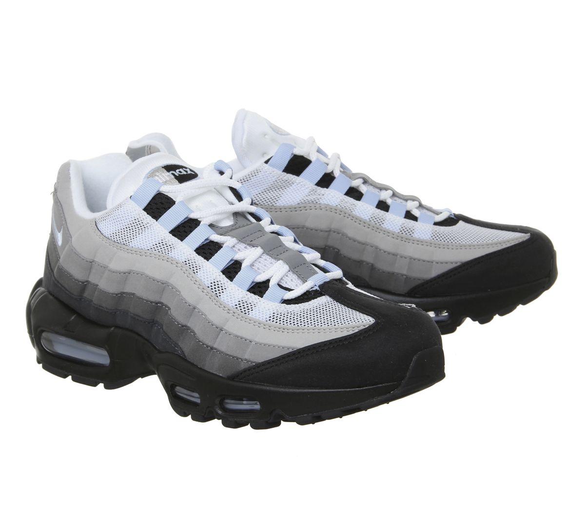 Nike Rubber Air Max 95 Trainers In Black White Blue Og Black For Men Lyst Nike Rubber Air Max 95 Trainers In Black White Blue Og Black For Men Lyst