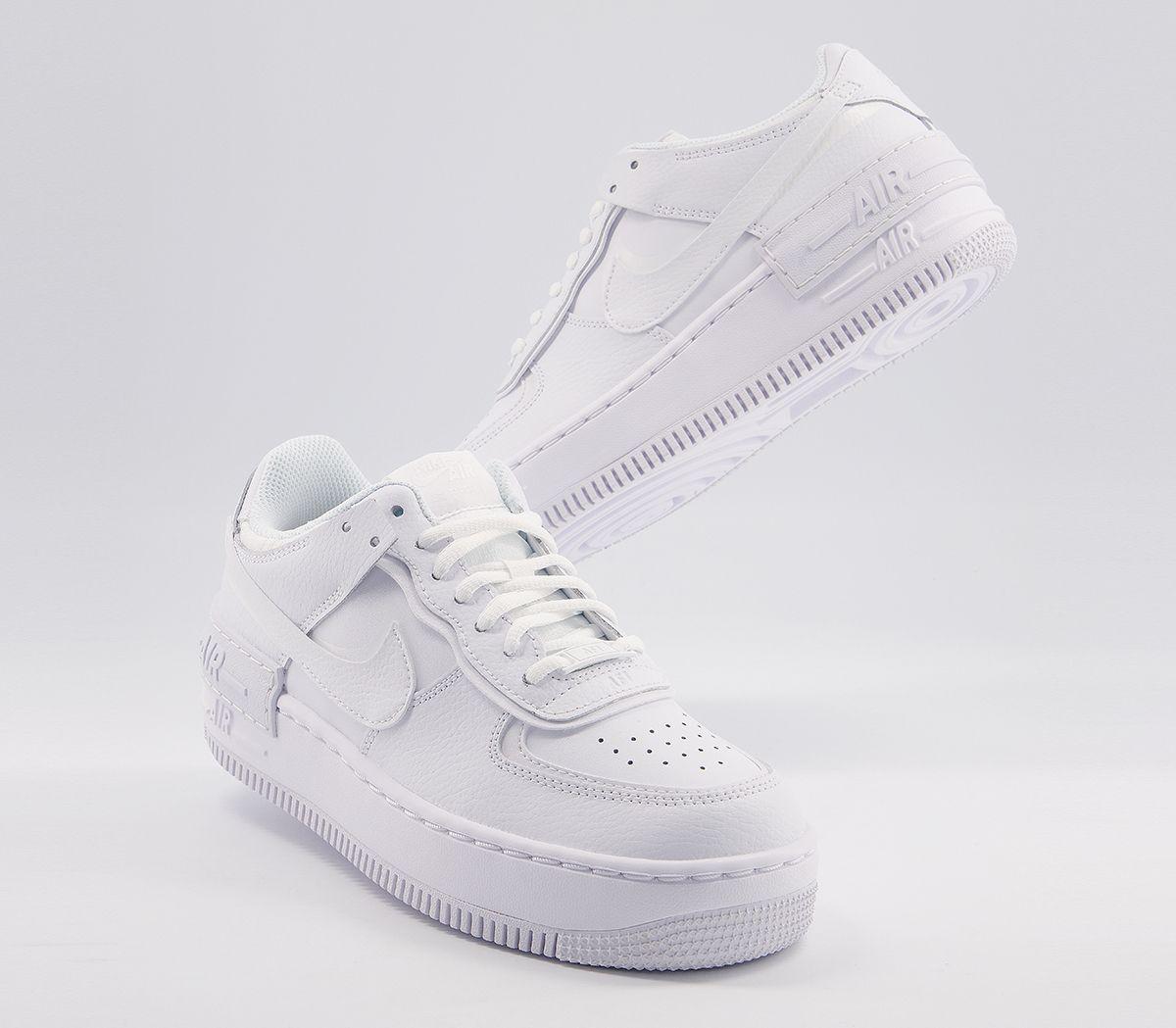 air force 1 shadow trainers white mono