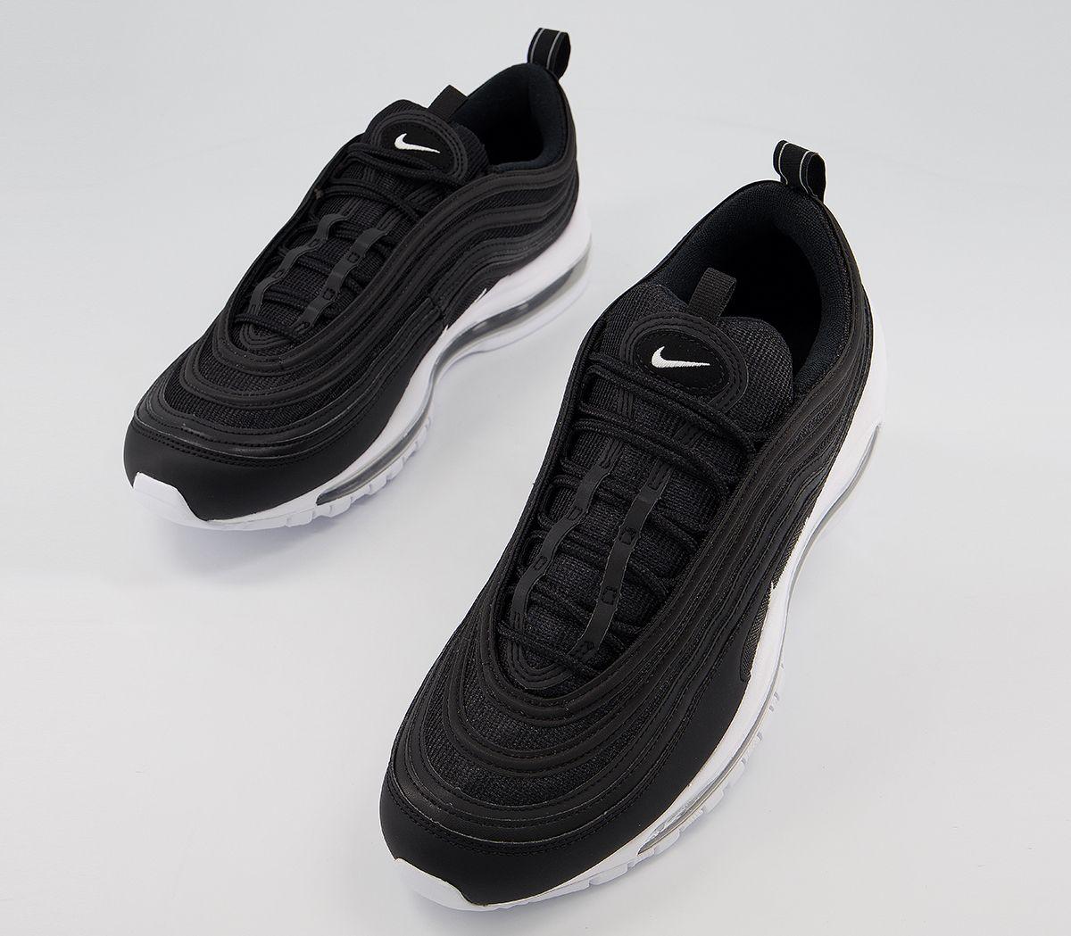 nike black and white air max 97 trainers