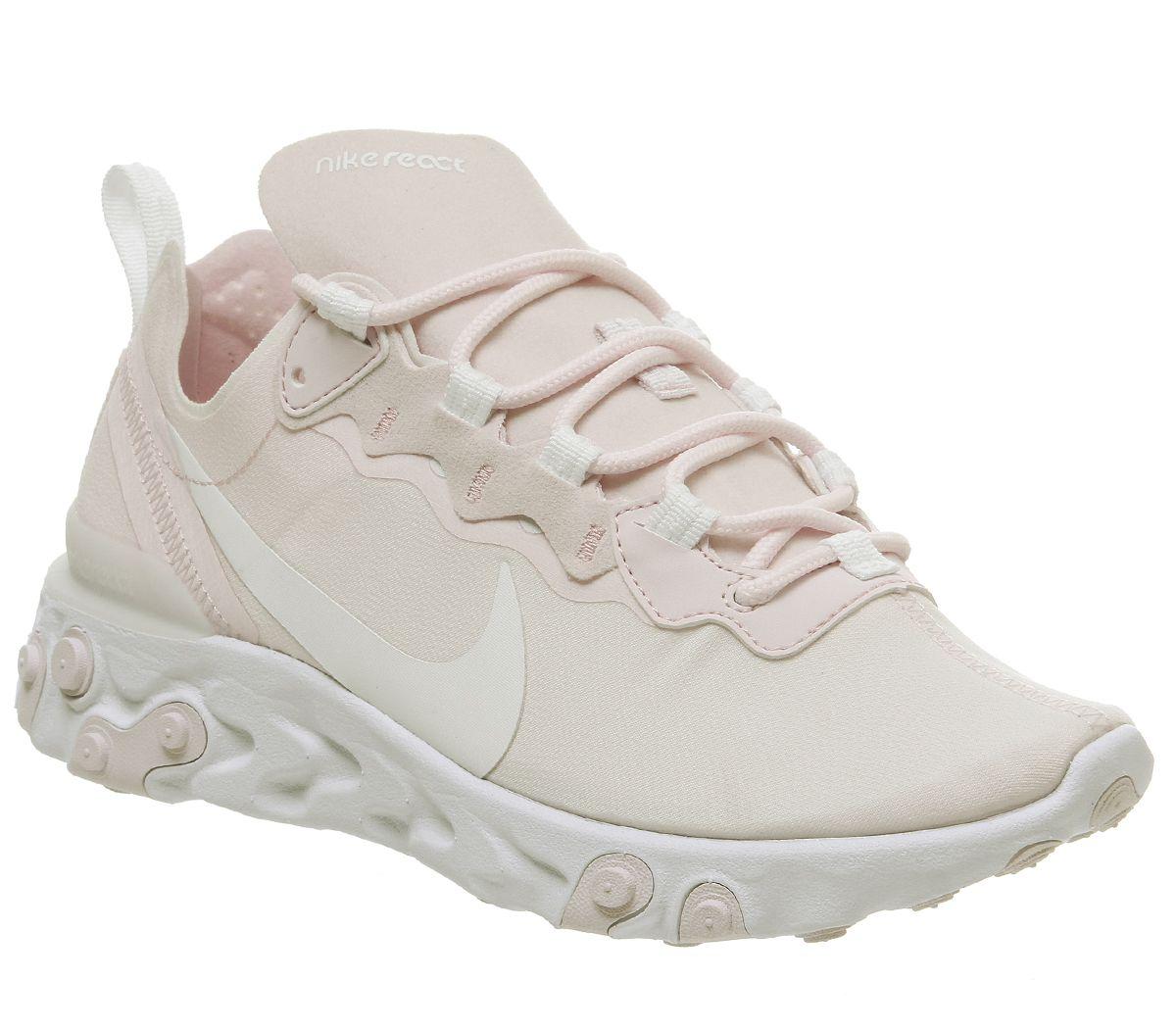 pale pink react element 55 trainers