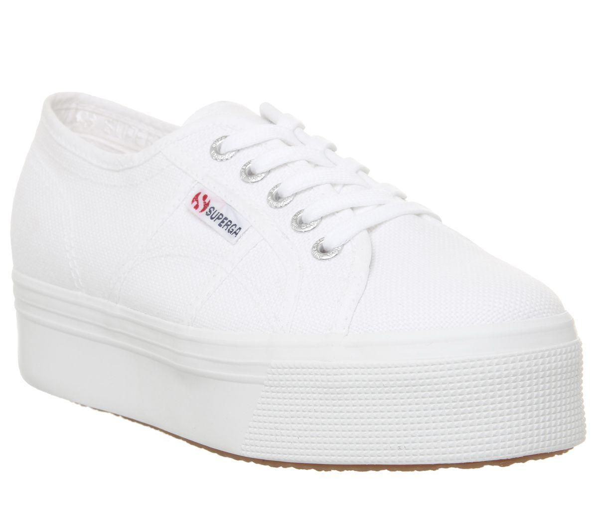 Superga 2790 Flatform Canvas Trainers in White - Save 58% - Lyst