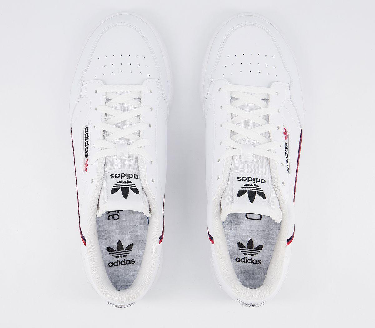 80s continental trainers white white scarlet navy