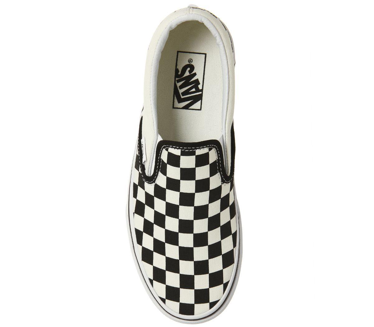 Vans Canvas Checkered Slipon Sneaker in Black/White (Black) Save 40