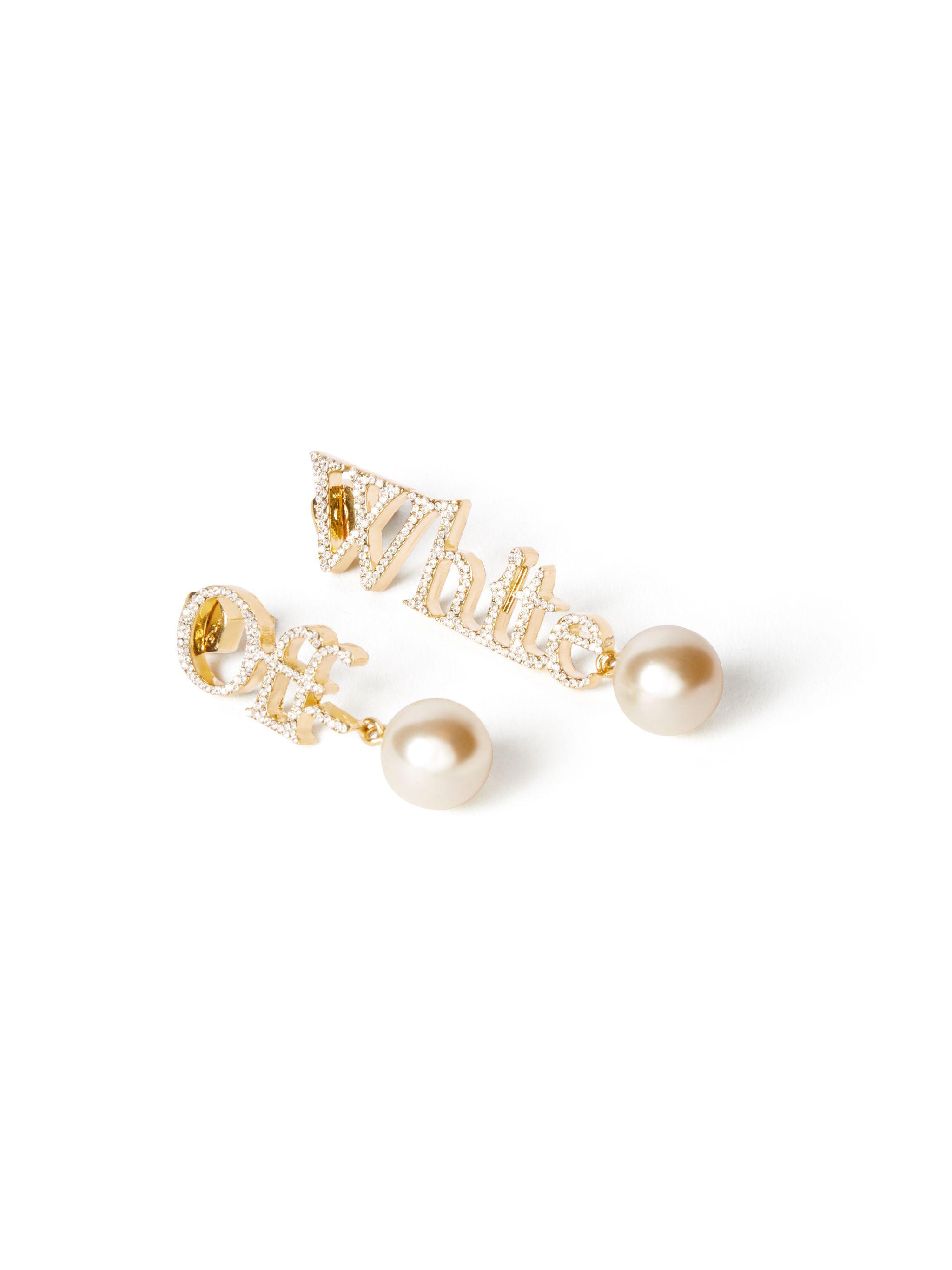 【送料&関税込】Off-White Logo Earrings Off-White Logo Earring | Silver | FARFETCH