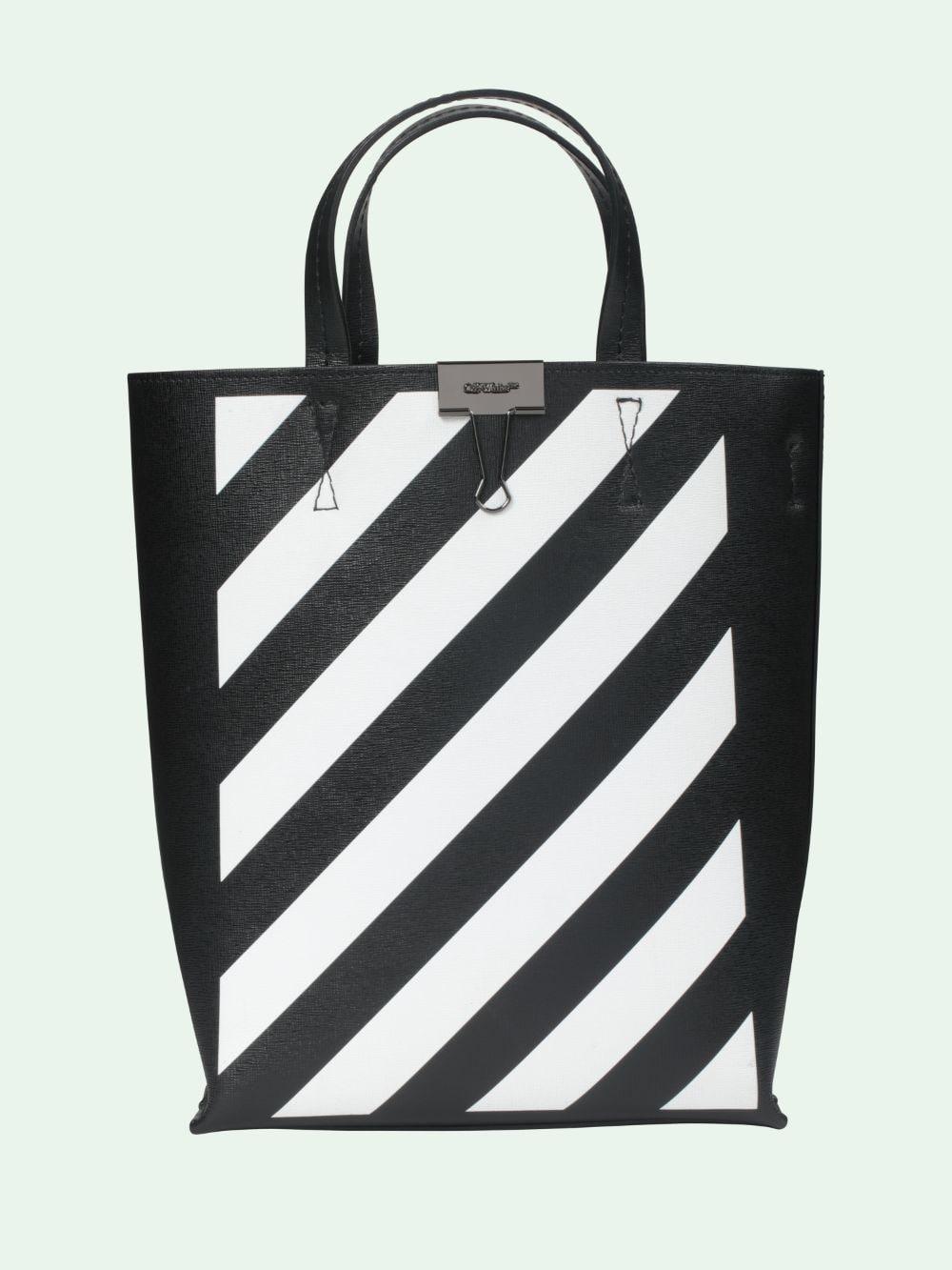 Off-White c/o Virgil Abloh Leather Diagonal Tote Bag in Black - Lyst