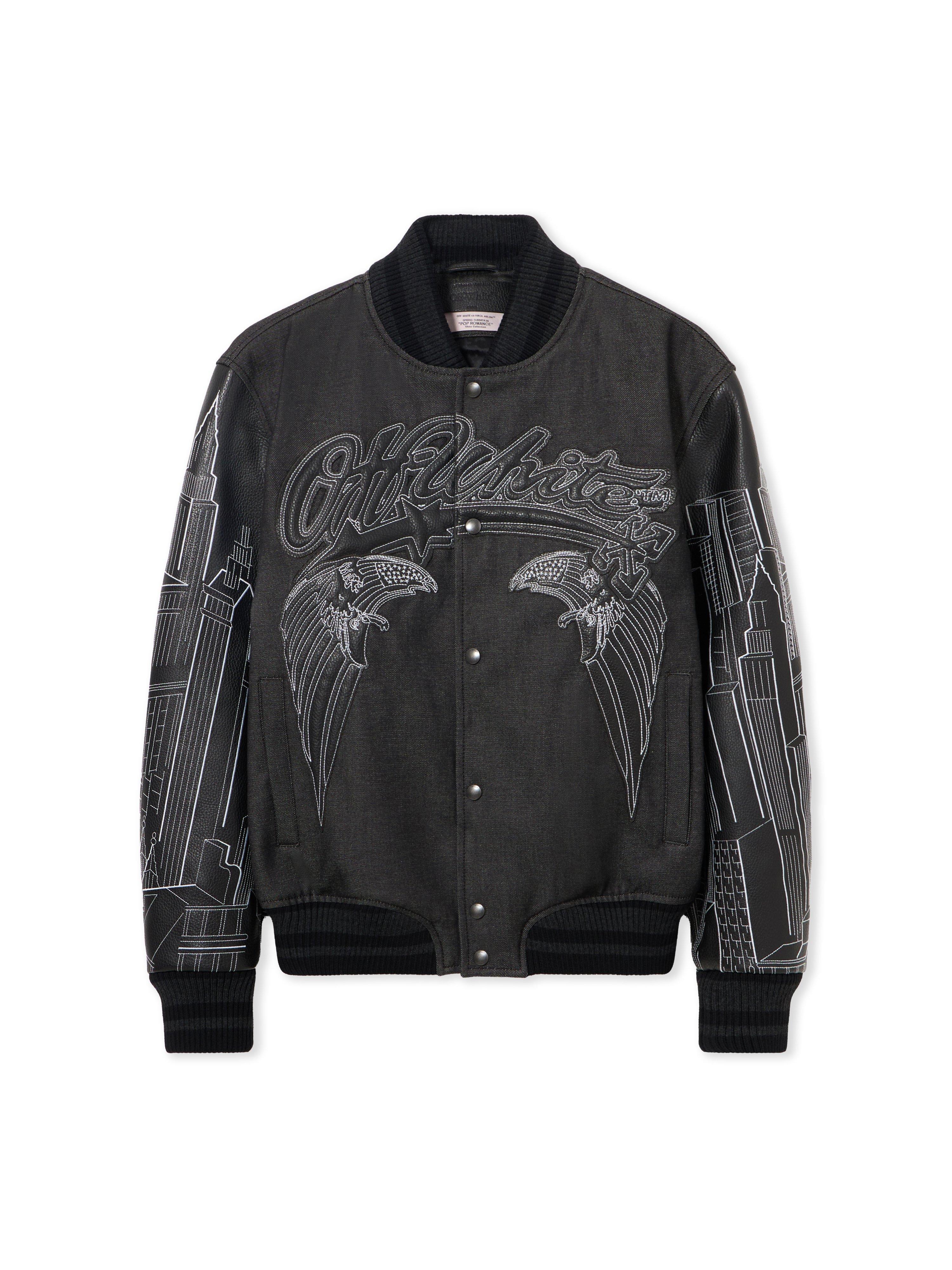 OFF-WhiteDIAG SKINNY VARSITY ジャケット OFF-WhiteDIAG SKINNY VARSITY ジャケット Off-White Leather Varsity