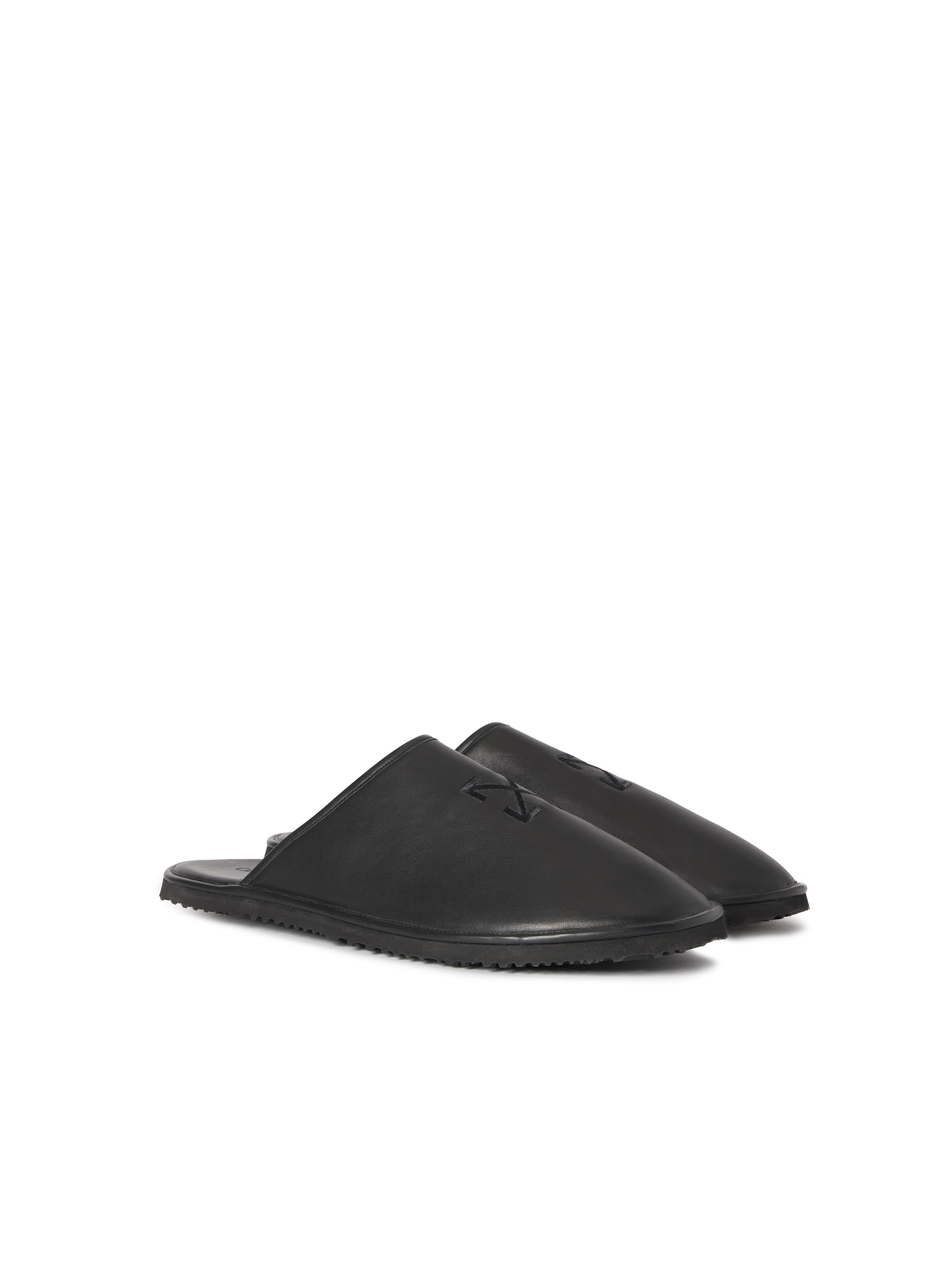 Off-White Black Cotton Men\'s Slippers Off-White slippers - Black - Men|OMIC018S24MAT0011010 main image 4