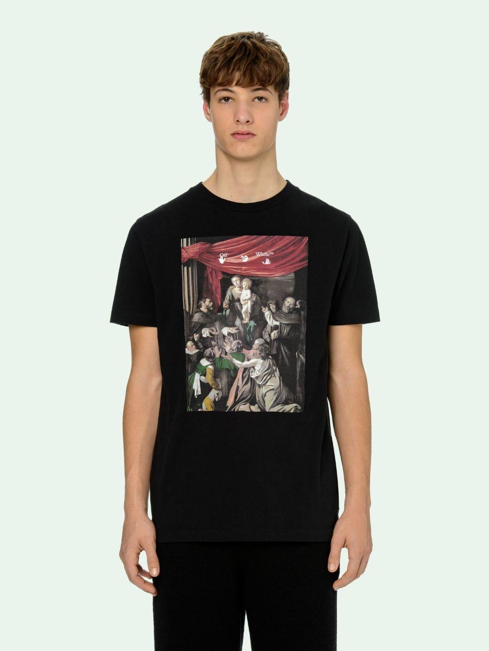 Off-White c/o Virgil Abloh Cotton Off-white caravaggio Print Over T-shirt  Black for Men | Lyst