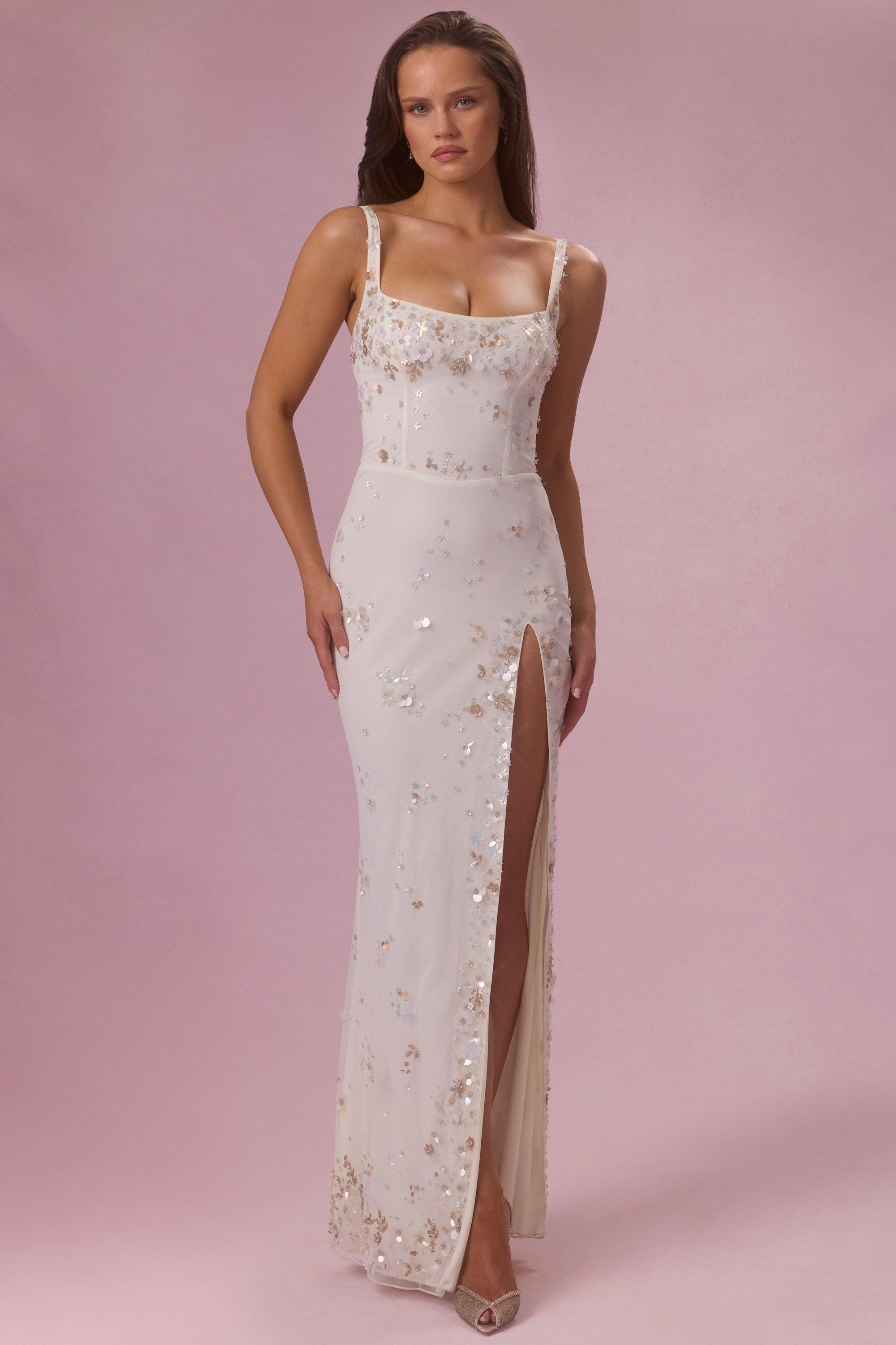 Oh Polly Embellished Corset Maxi Dress in White | Lyst UK Oh Polly Embellished Corset Maxi Dress in White | Lyst UK