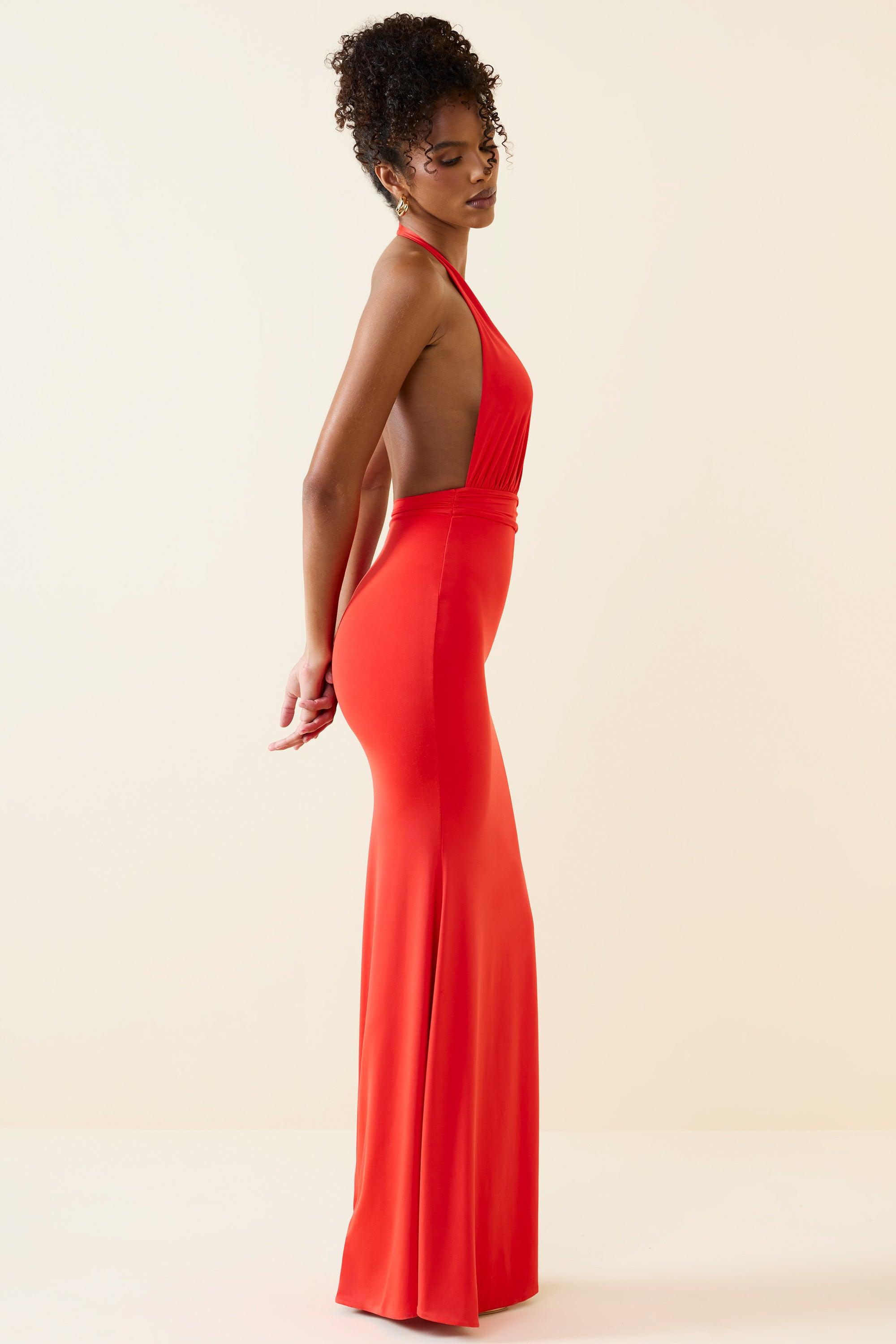 red dress oh polly Sweetheart Neckline Maxi in - 2 crafted from premium textured jersey thats soft to the touch and hugs your curves in all the right places. Red Dresses Maroon, Burgundy