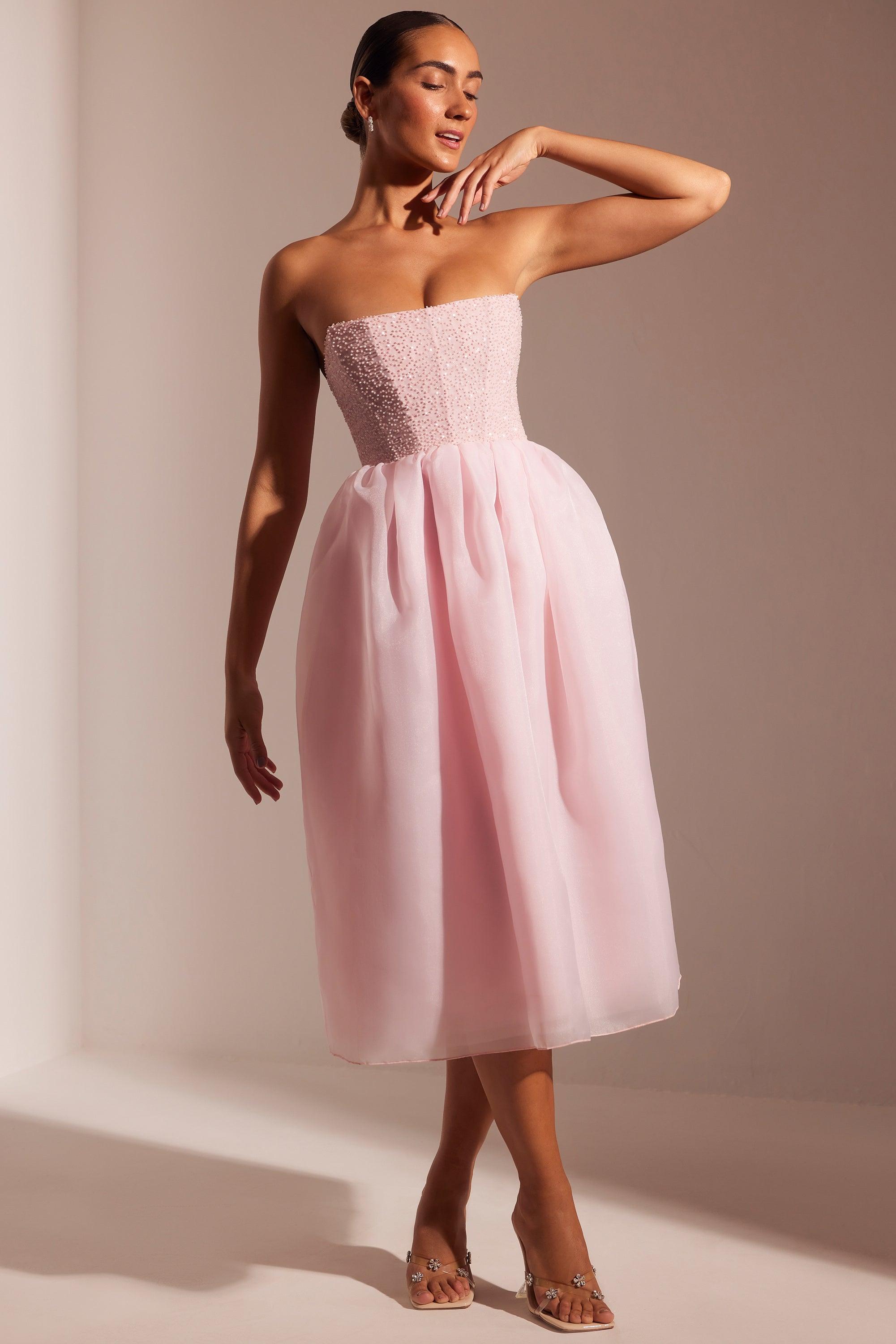 embellished corset tulle skirt midi dress Oh Polly in Pink Jennette McCurdy Page on HOLIDAY 2022 this dress offers a Length (Inches):52 tulle corset dress