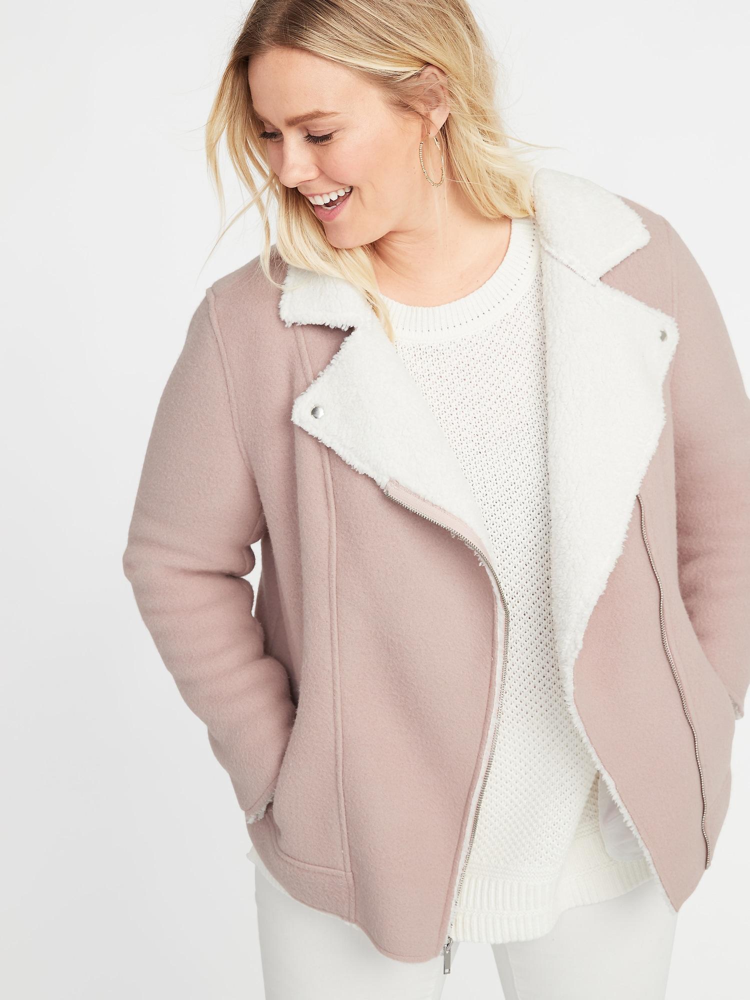old navy sherpa moto jacket