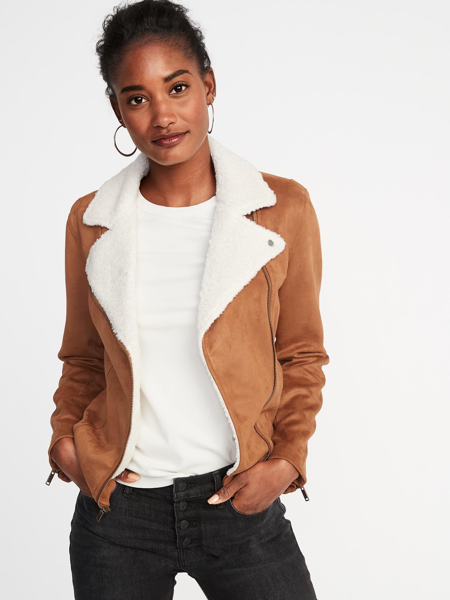 old navy sherpa moto jacket