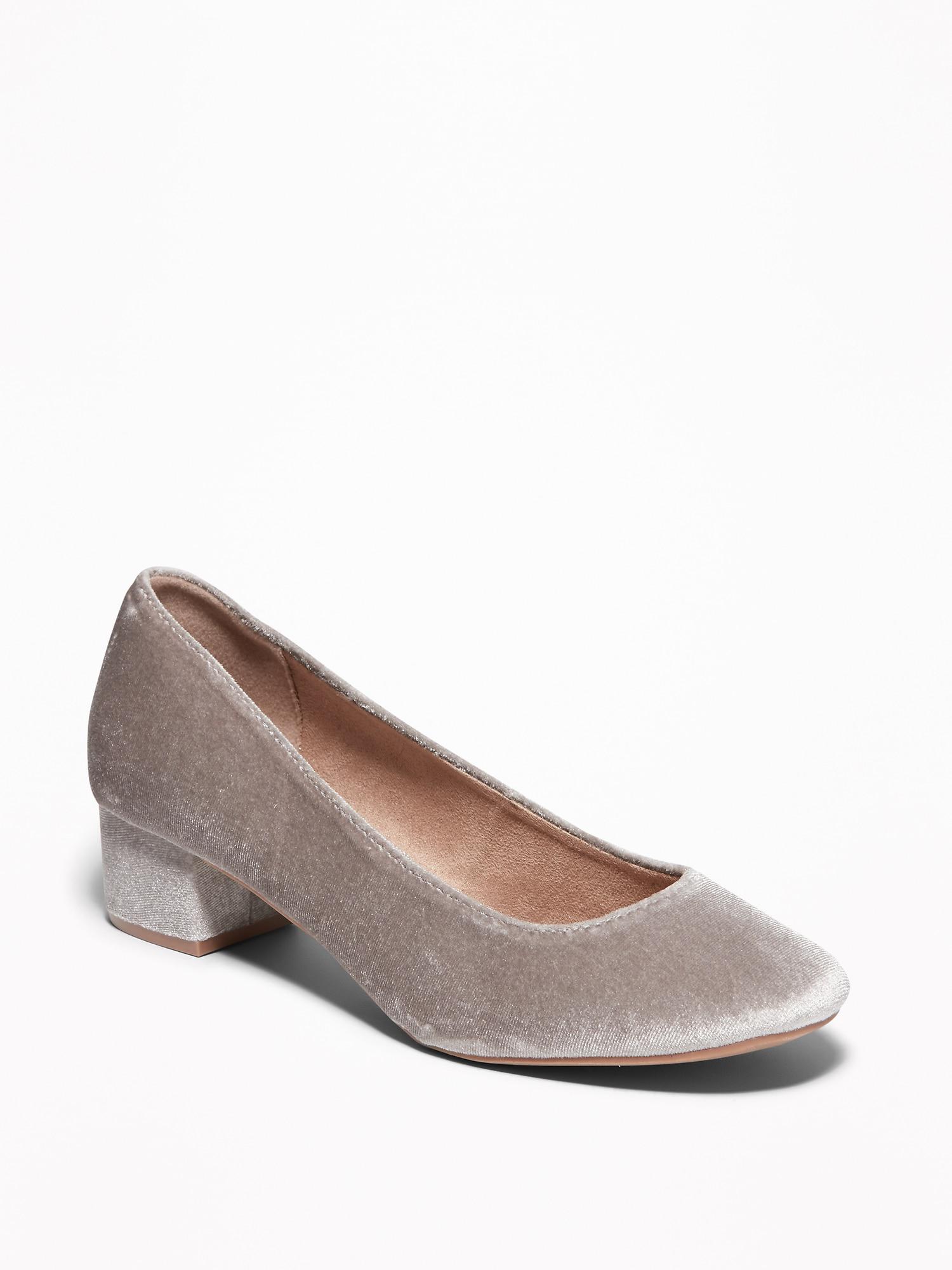 light gray block heels