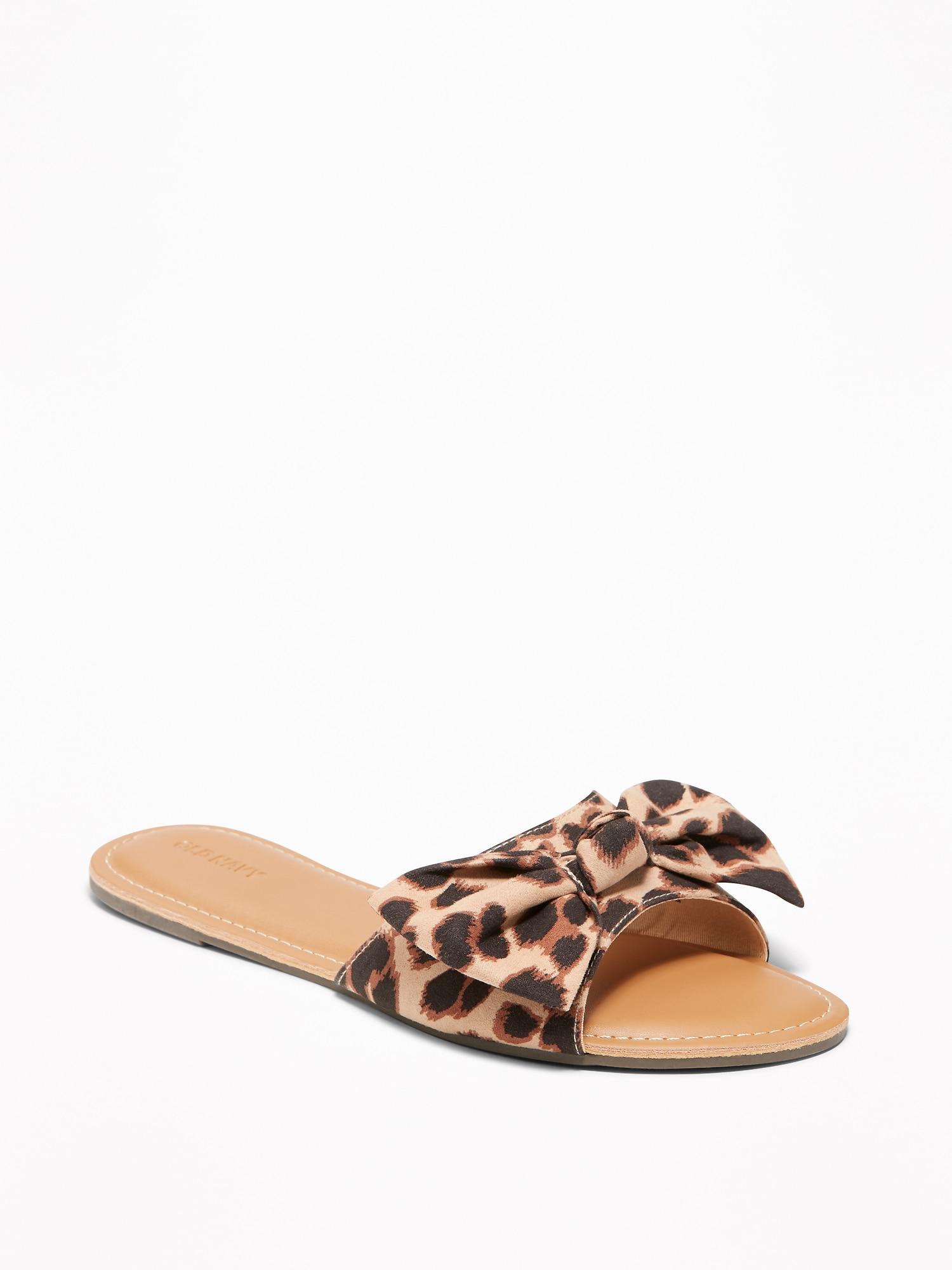 Old Navy Sueded Bow-tie Slide Sandals 