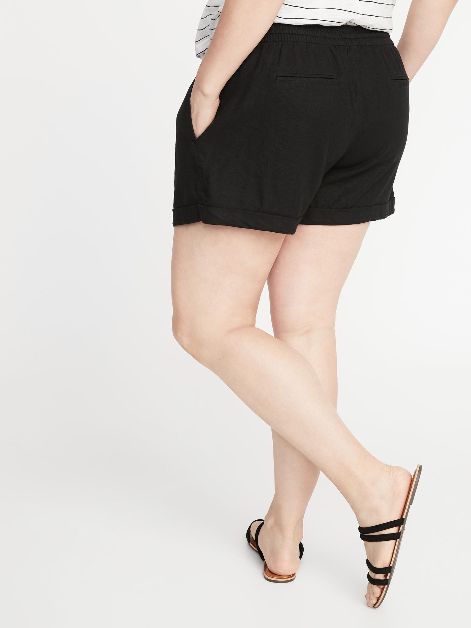 old navy black linen shorts