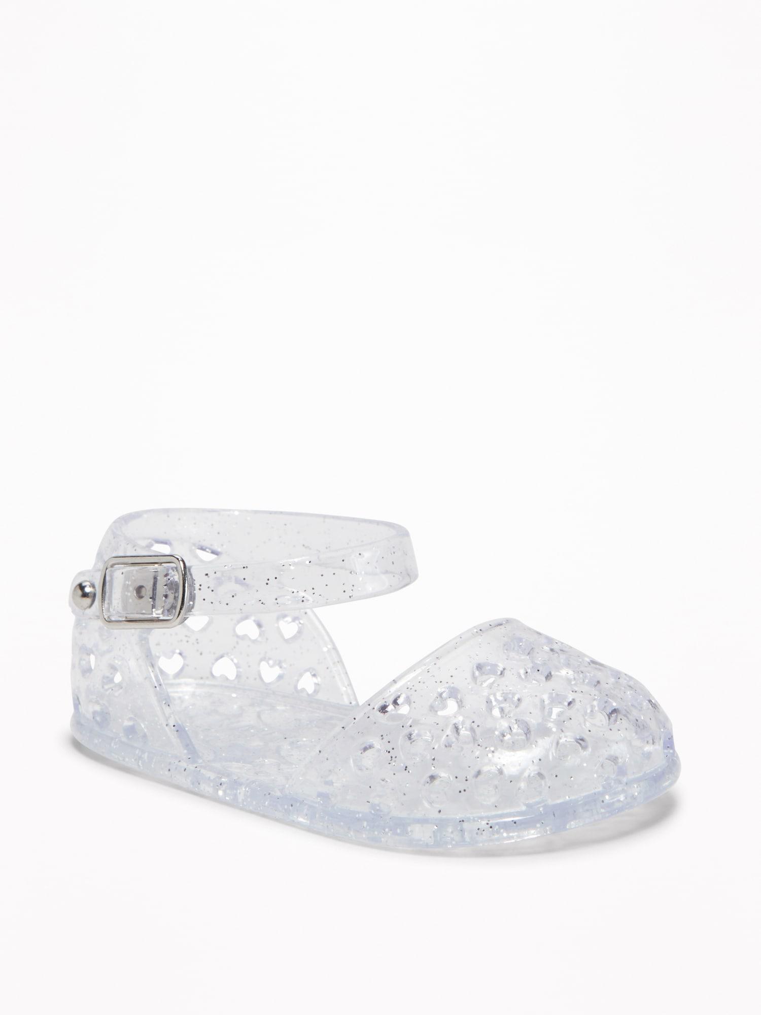 navy jelly sandals
