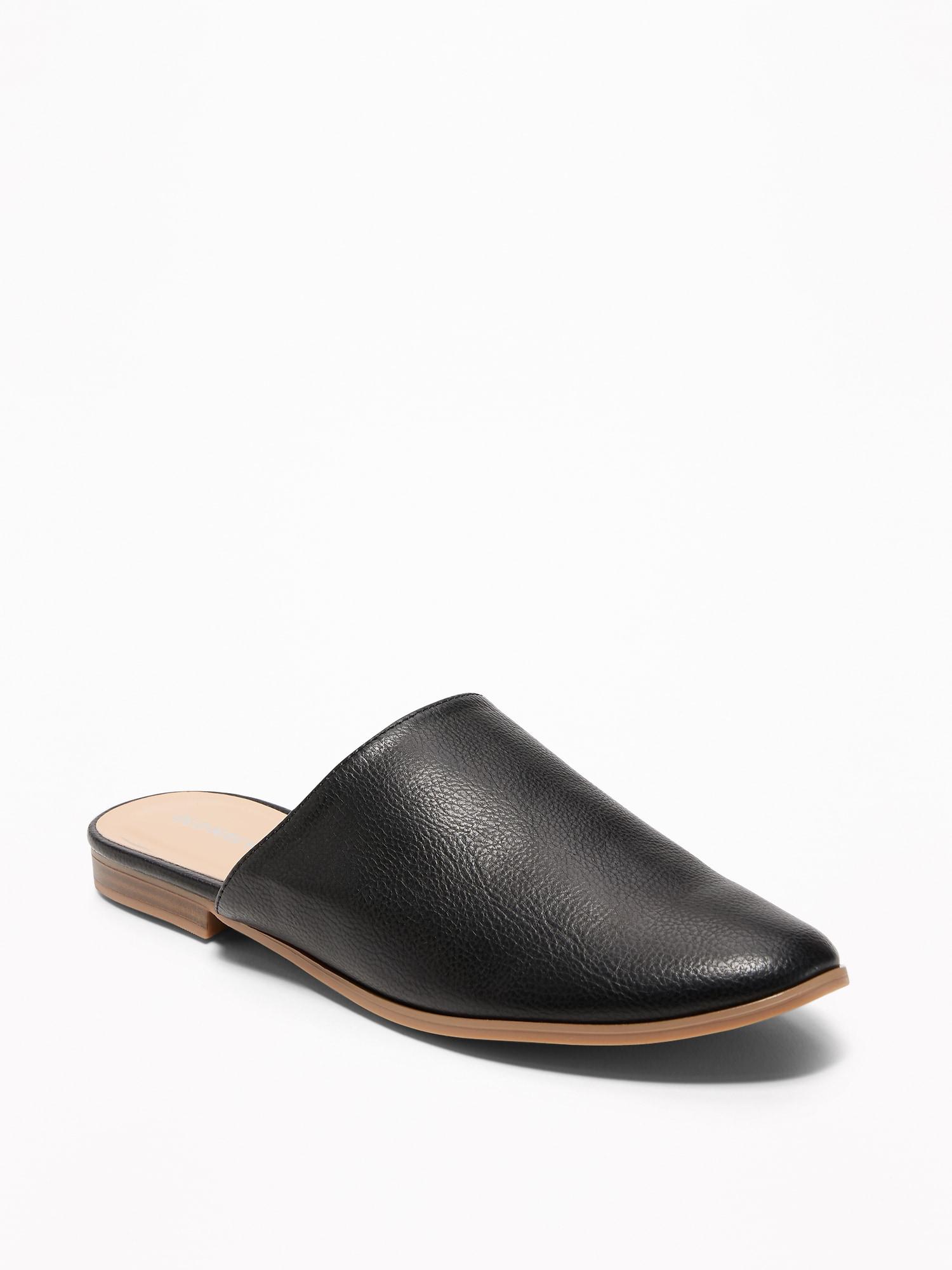 navy mules flat