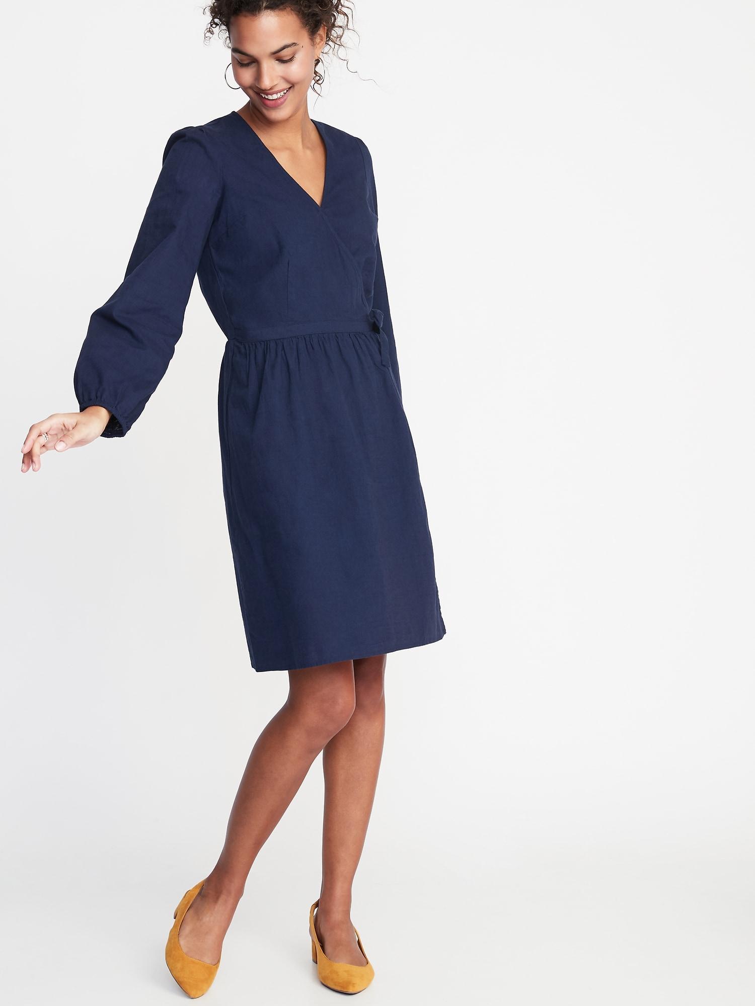 old navy waist defined wrap dress