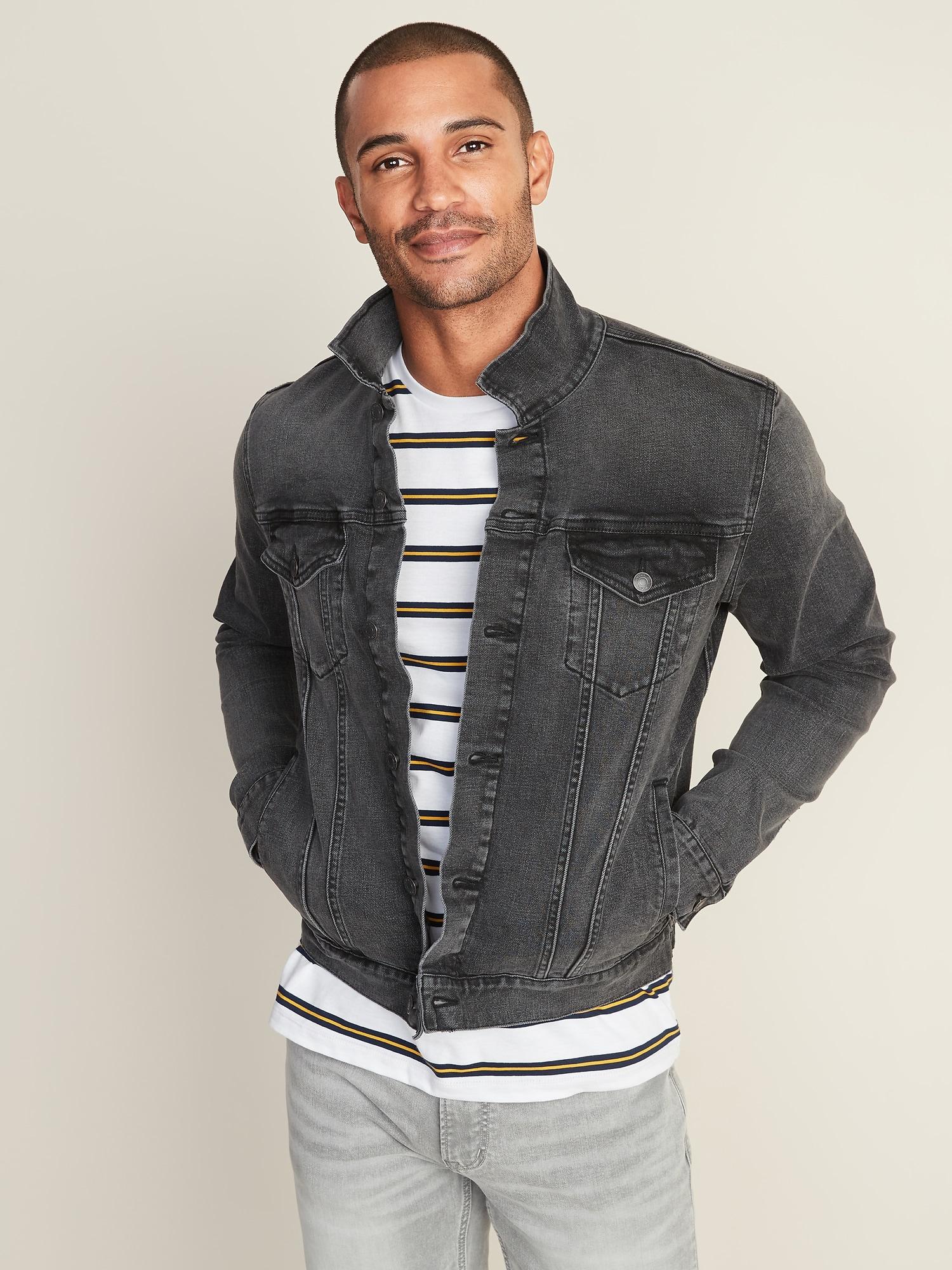 old navy mens black denim jacket