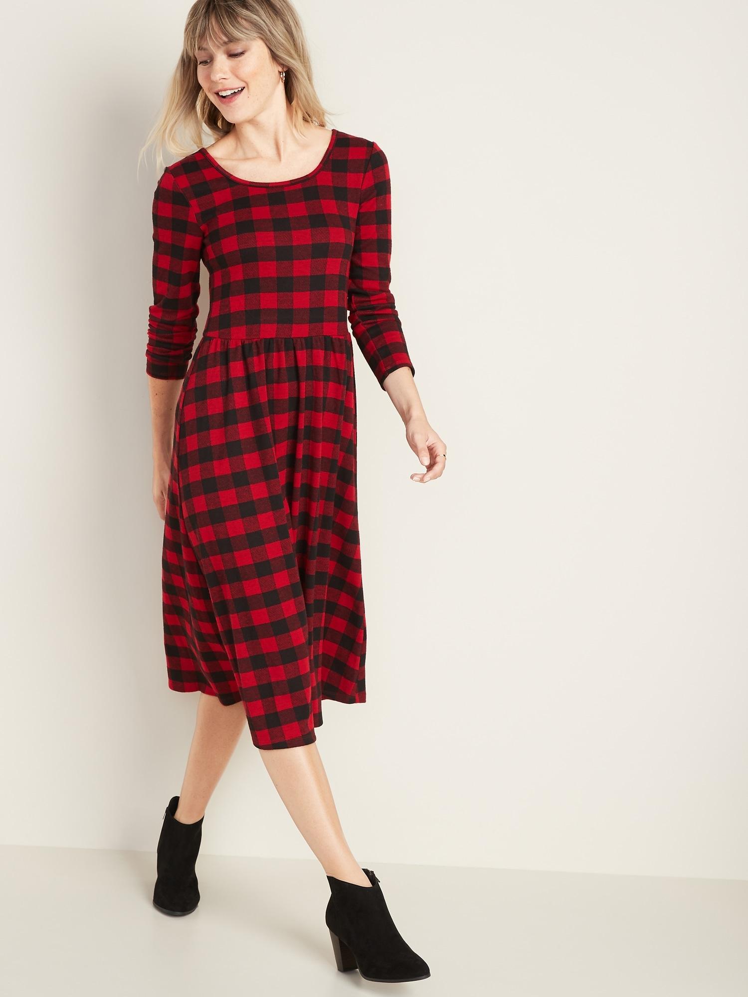 old navy red plaid dress