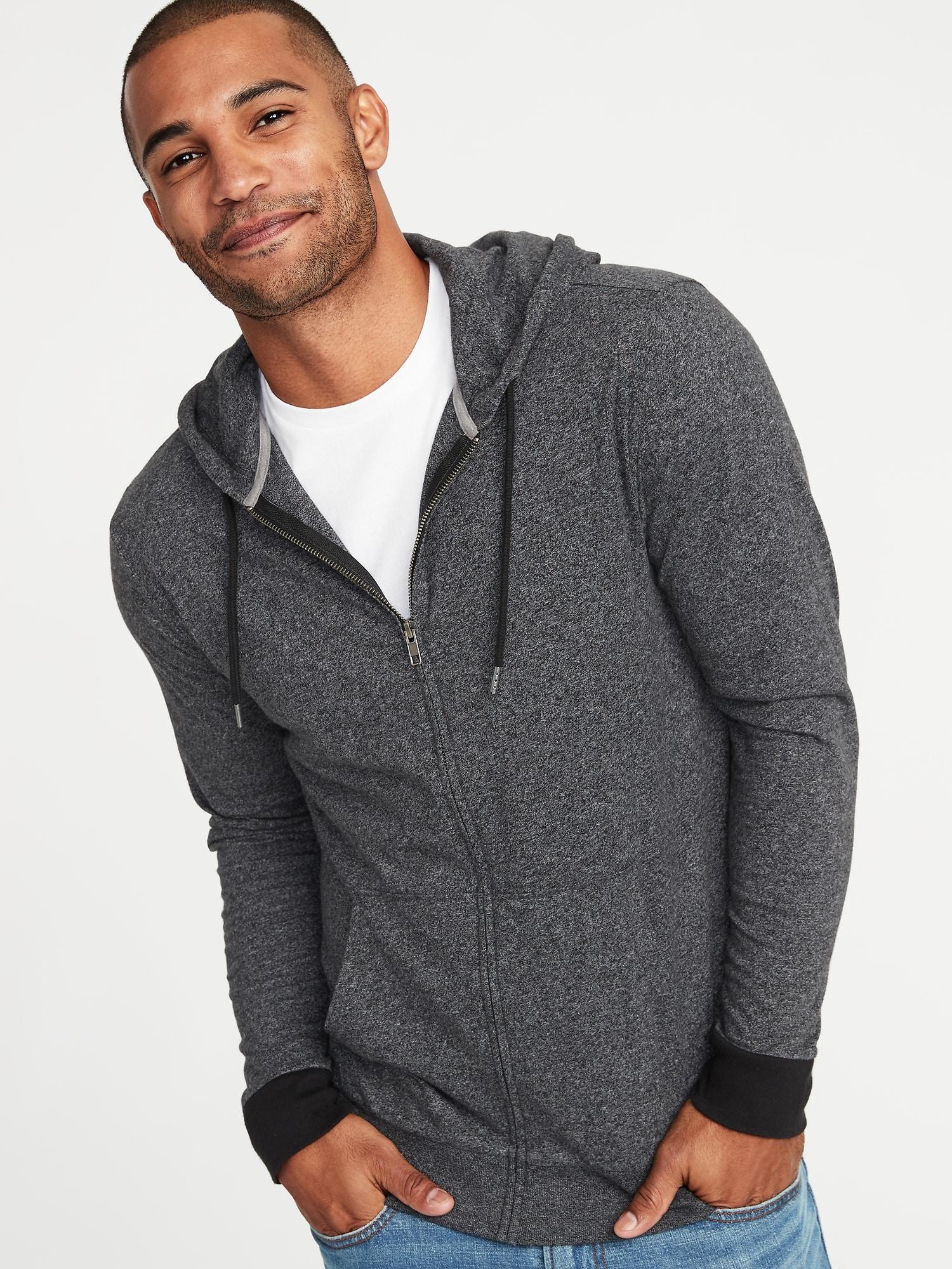 lightweight jersey zip hoodie