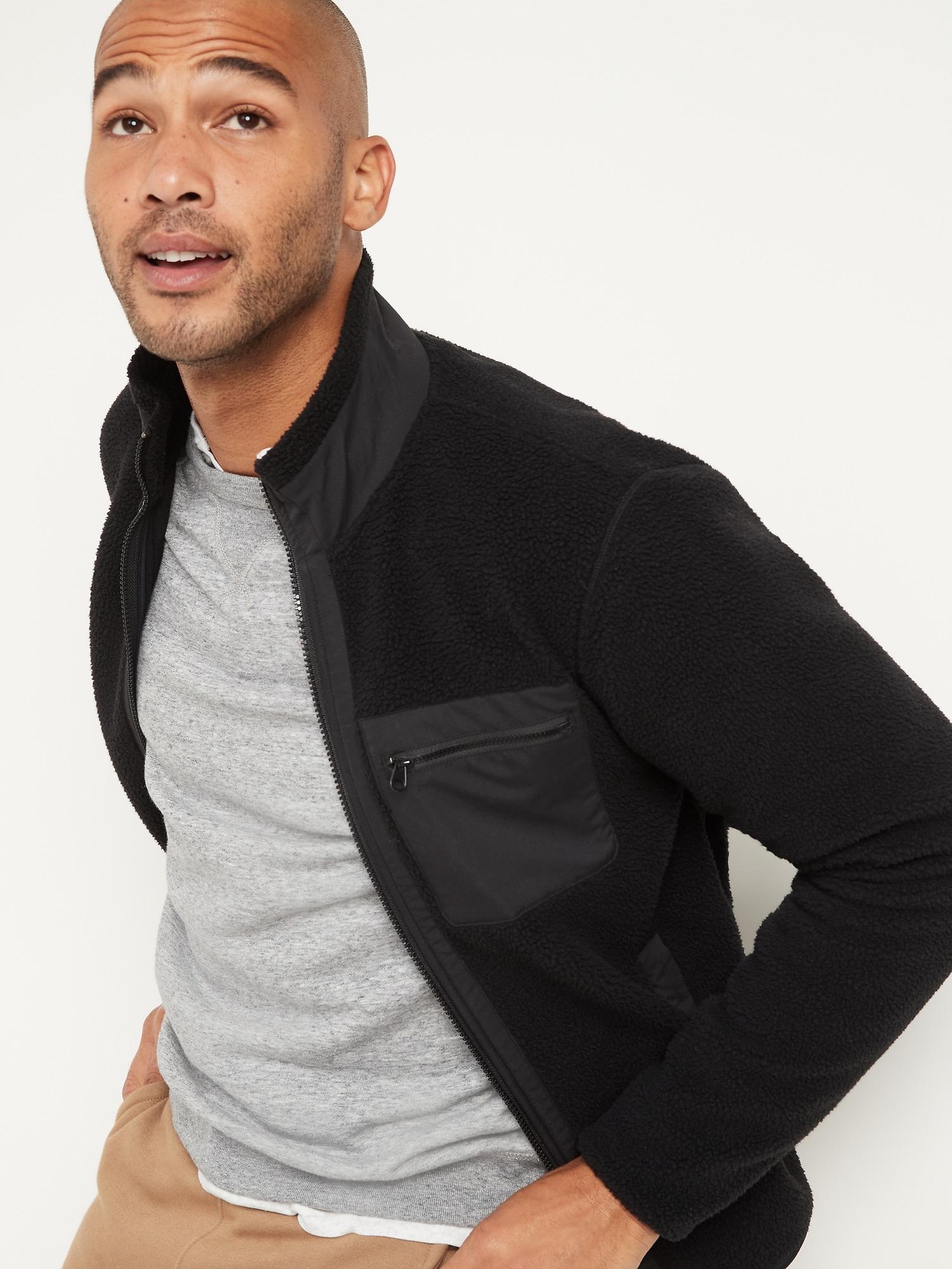 Download Old Navy Fleece Cozy Sherpa Mock-neck Zip Jacket in Black ...