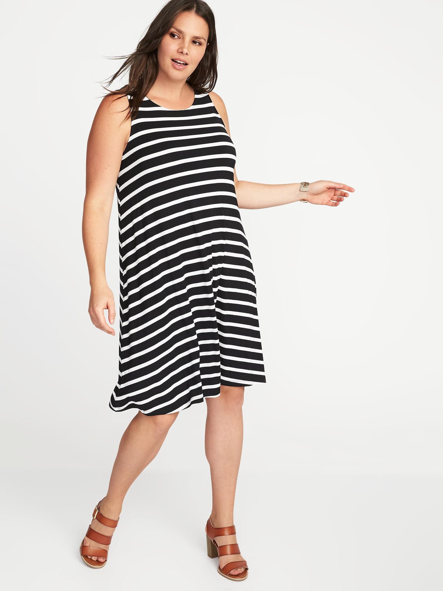 black and white swing dress