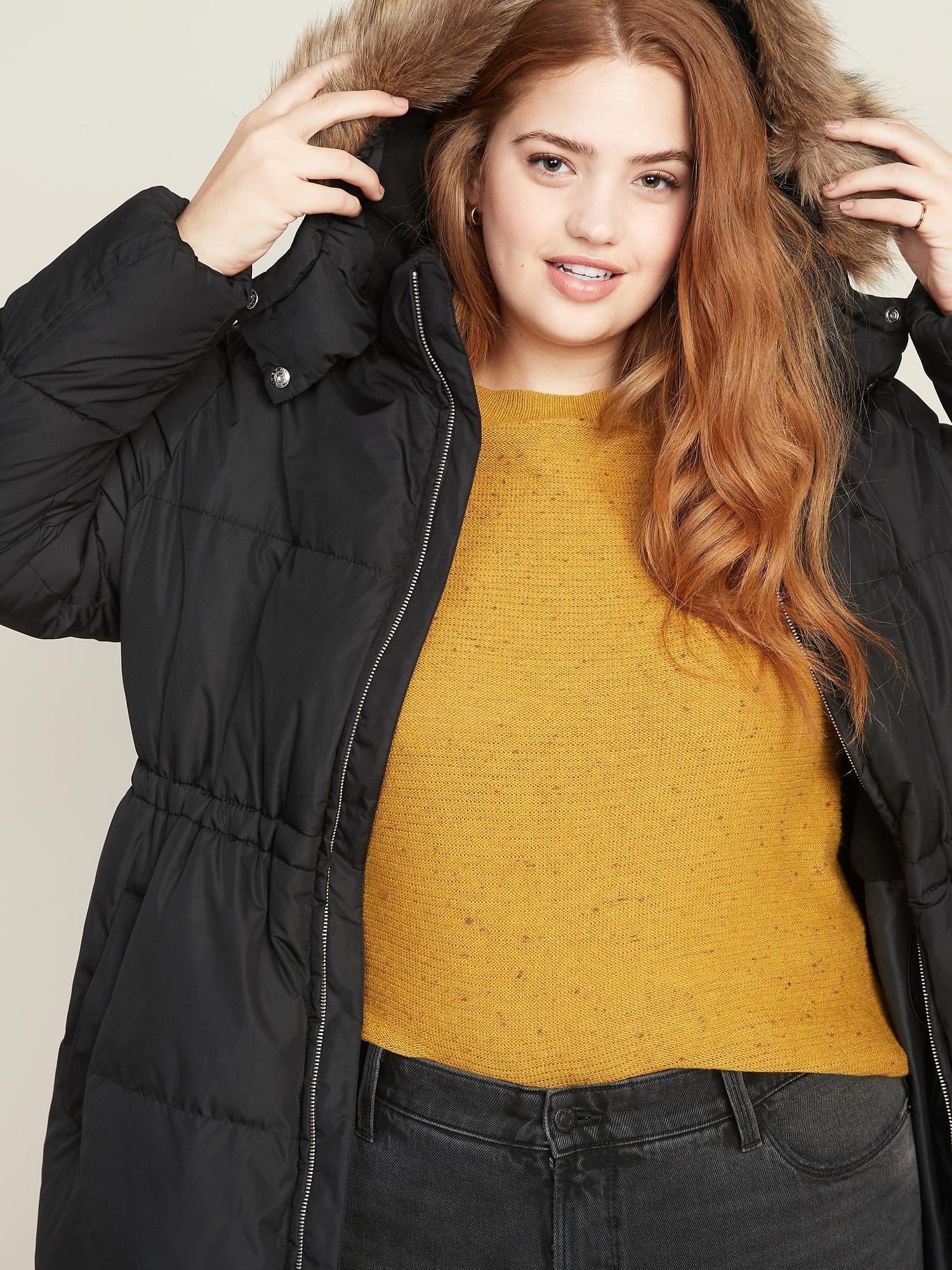 old navy plus size puffer coat