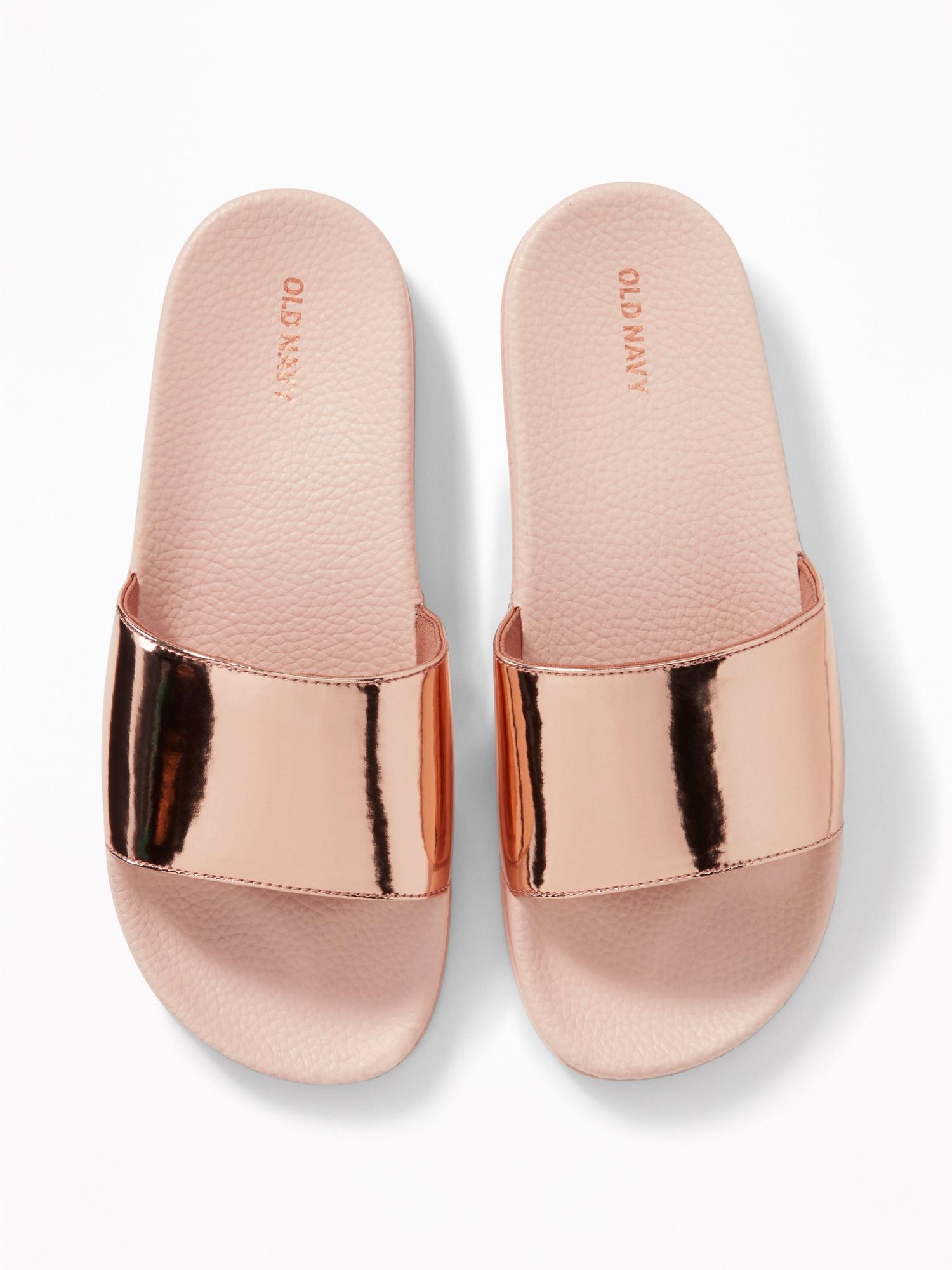 rose gold flip flops old navy